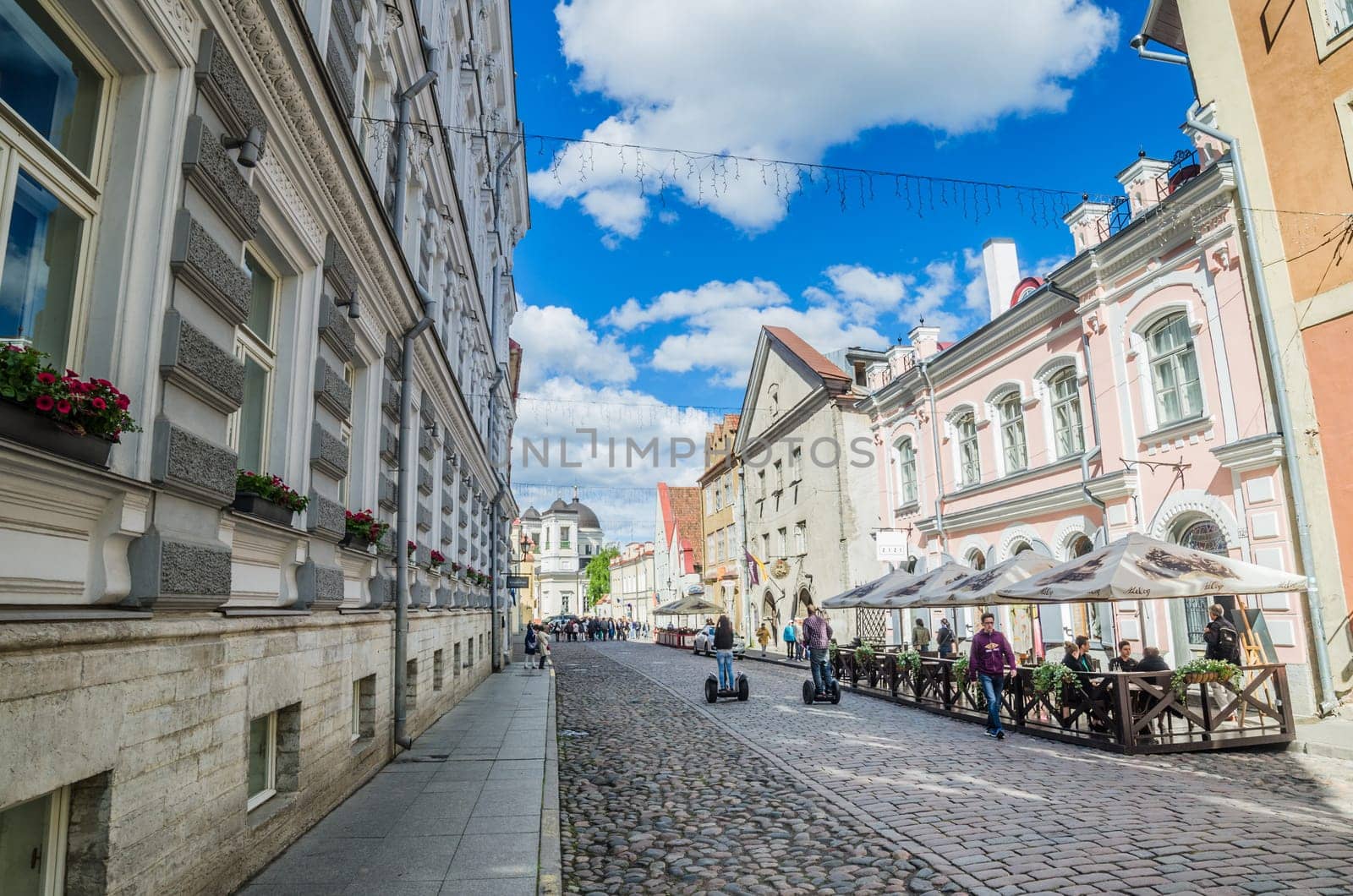 TALLINN, ESTONIA - MAY 31: People walk down the street in the Old Town Celebration Days On May 31, 2015 In Tallinn.