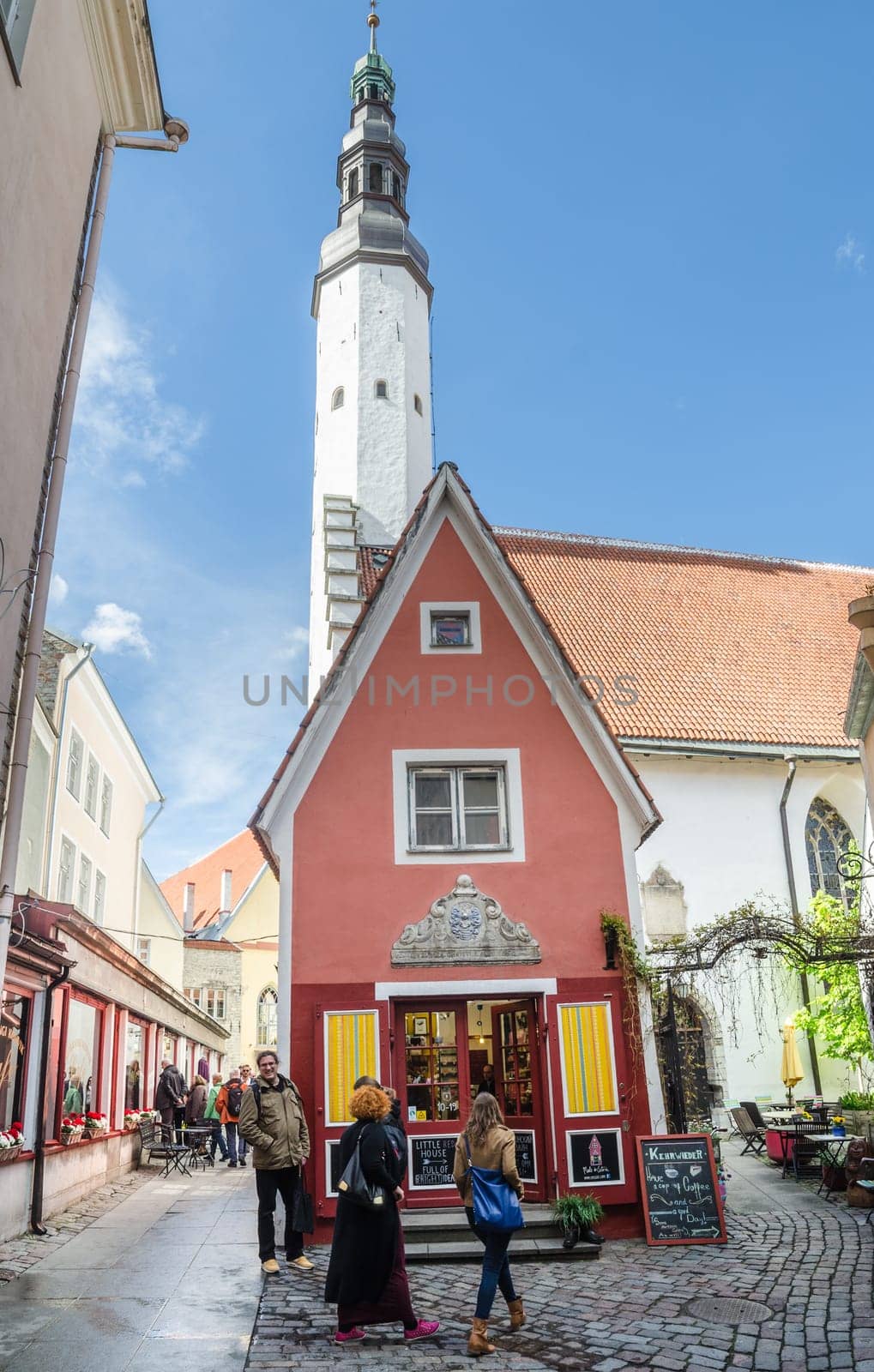TALLINN, ESTONIA - MAY 31: People walk down the street in the Old Town Celebration Days On May 31, 2015 In Tallinn.