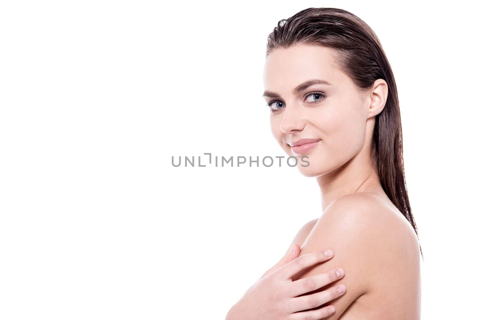 Health and beauty concept - beautiful topless woman
