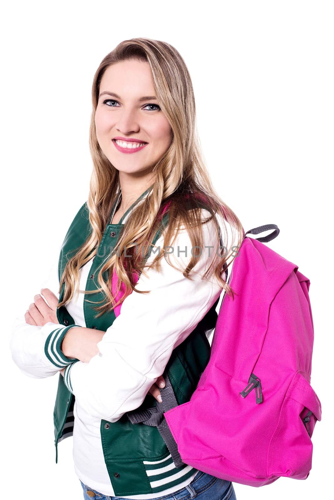 Cheerful student ready to attend college