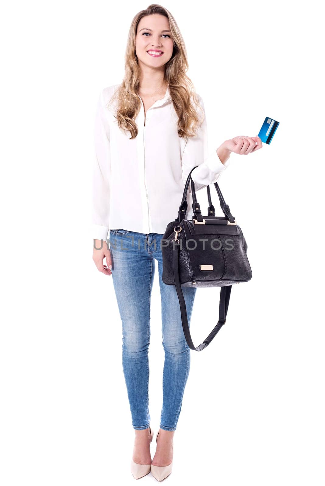 Full length shot of a shopaholic woman
