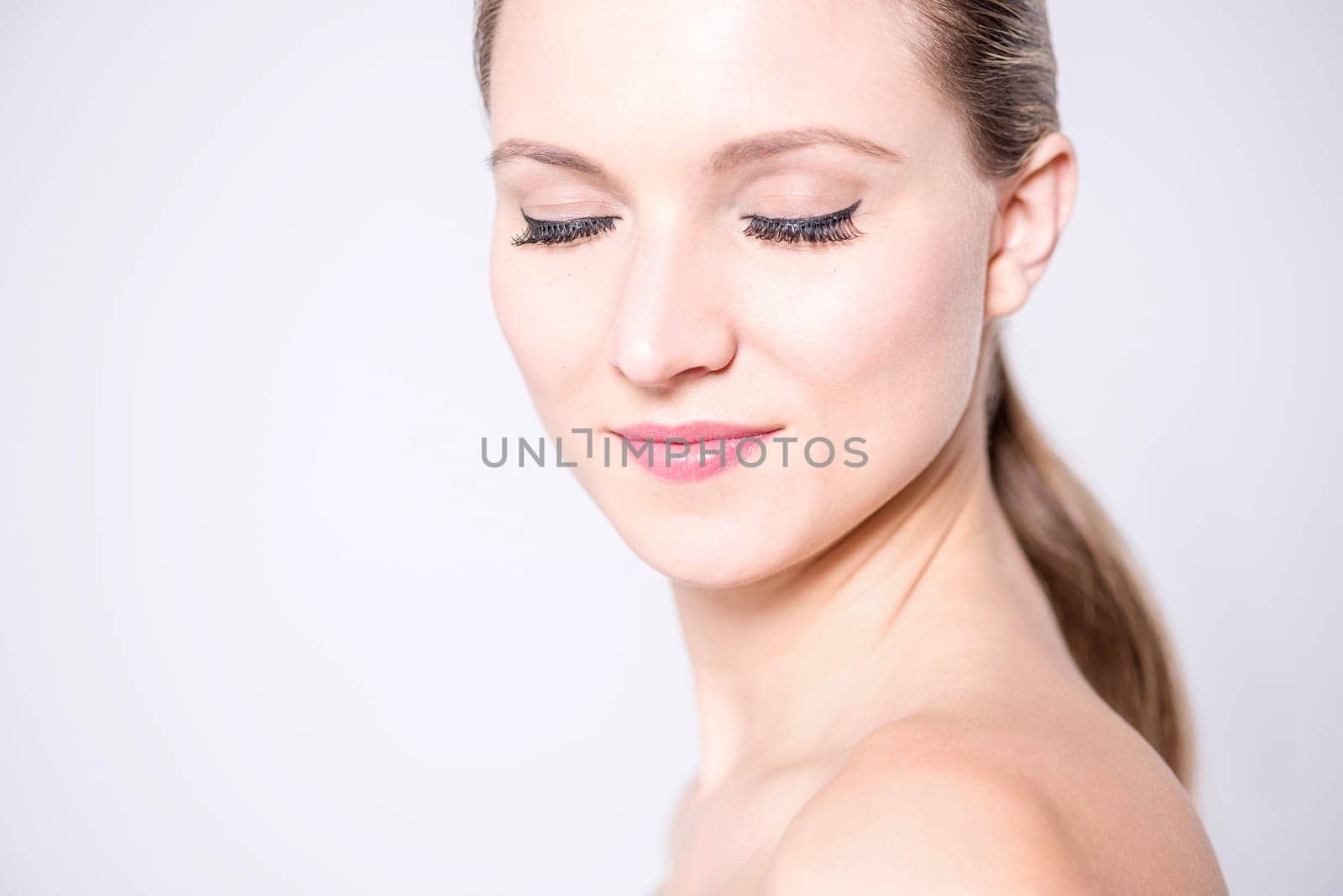 Pretty lady, calm and composed.