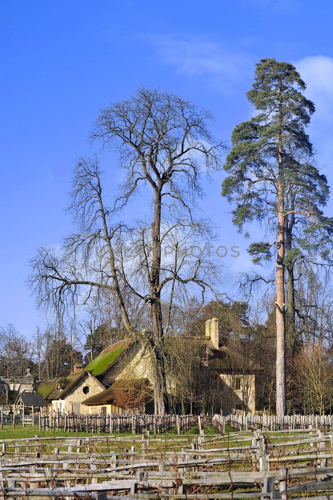 Queen's Hamlet in the park of the castle of Versailles