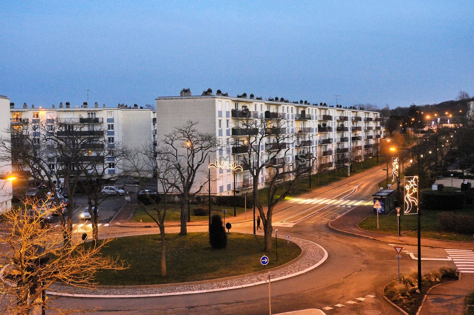 City center of Saint-Cyr, French town in the Paris region in the department of Yvelines