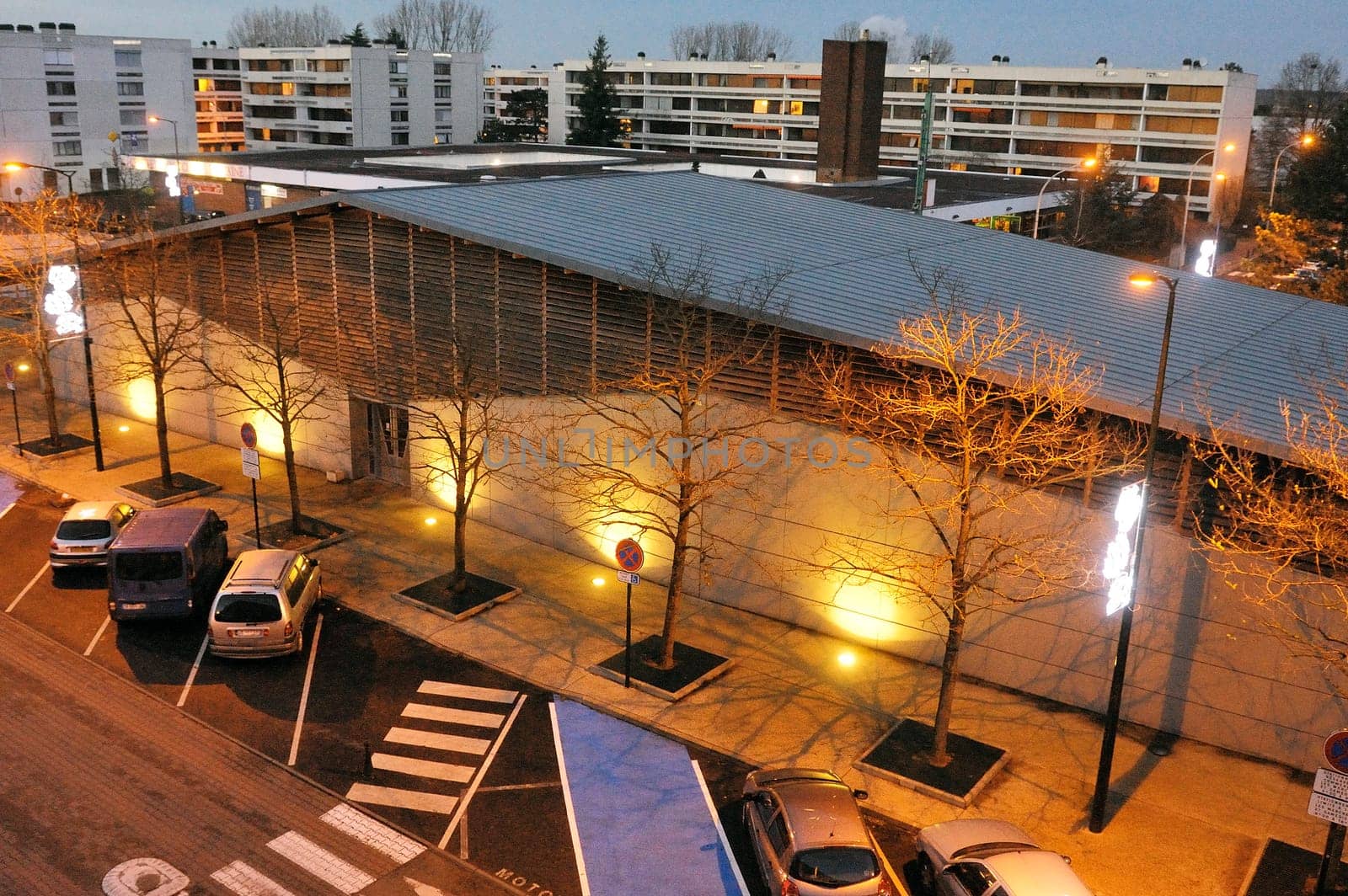 City center of Saint-Cyr, French town in the Paris region in the department of Yvelines