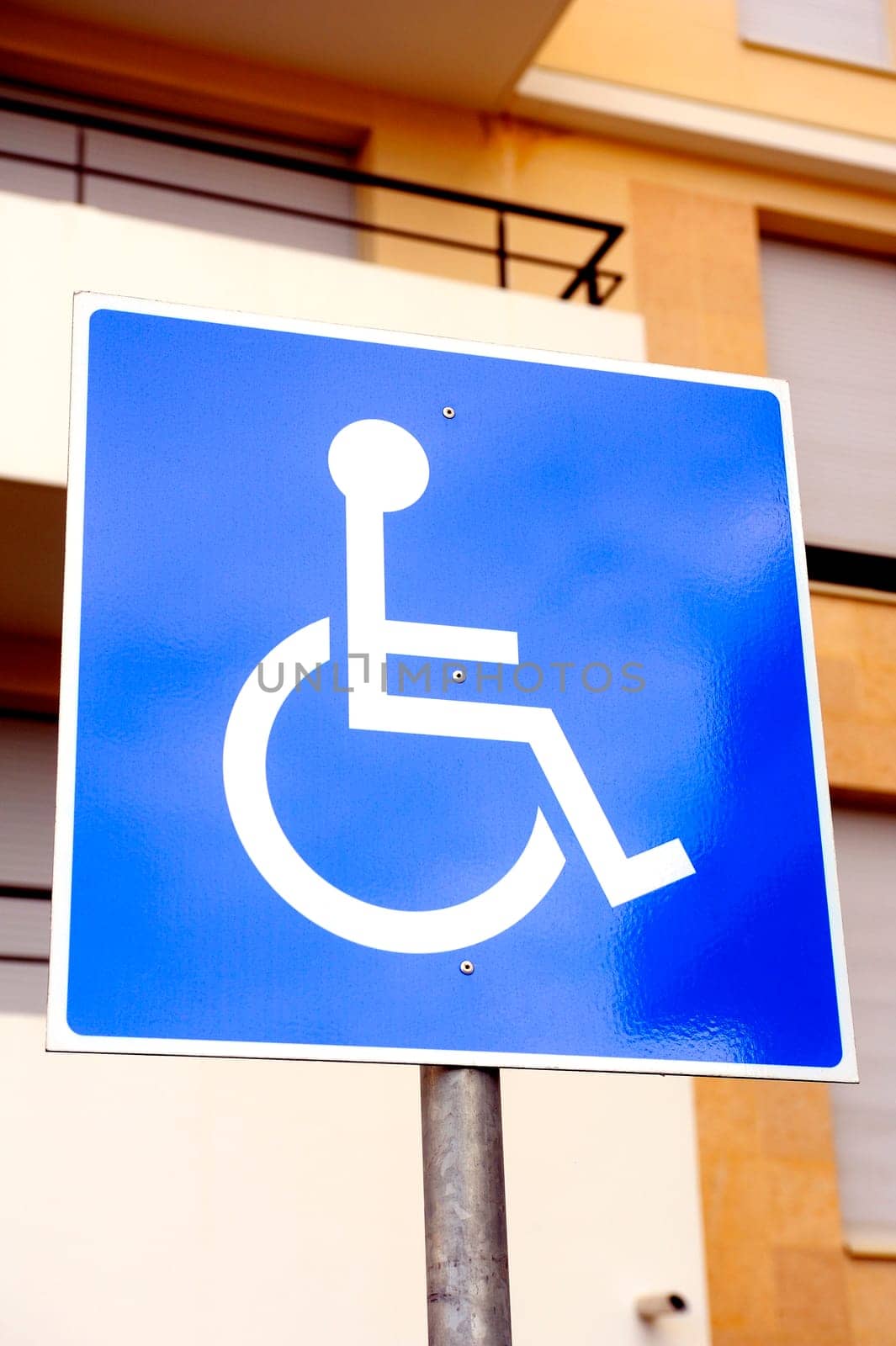 Parking space for disabled before a new building
