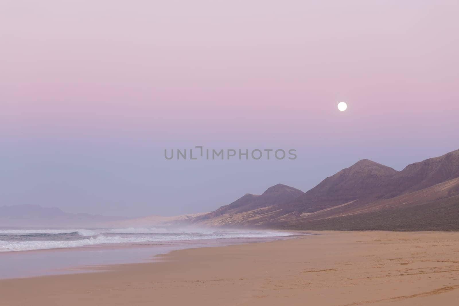 El Cofete beach in dusk, Fuerteventura, Canary Islands, Spain