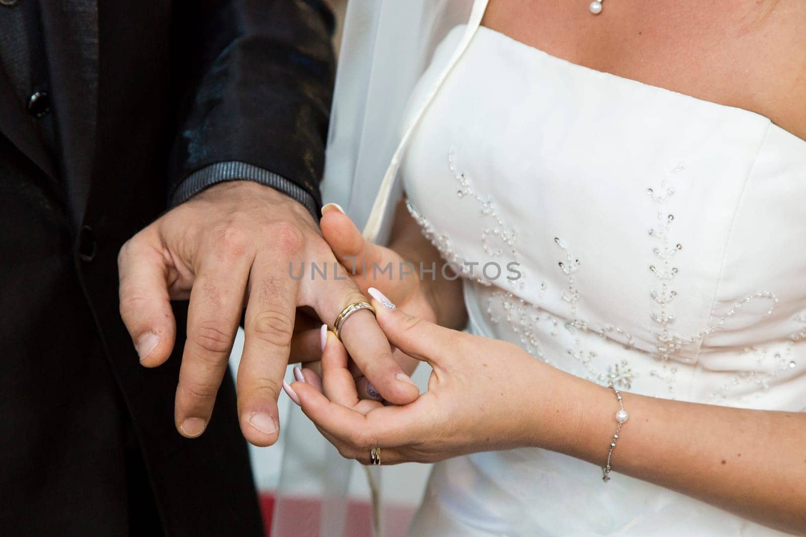 Close up view of wedding rings