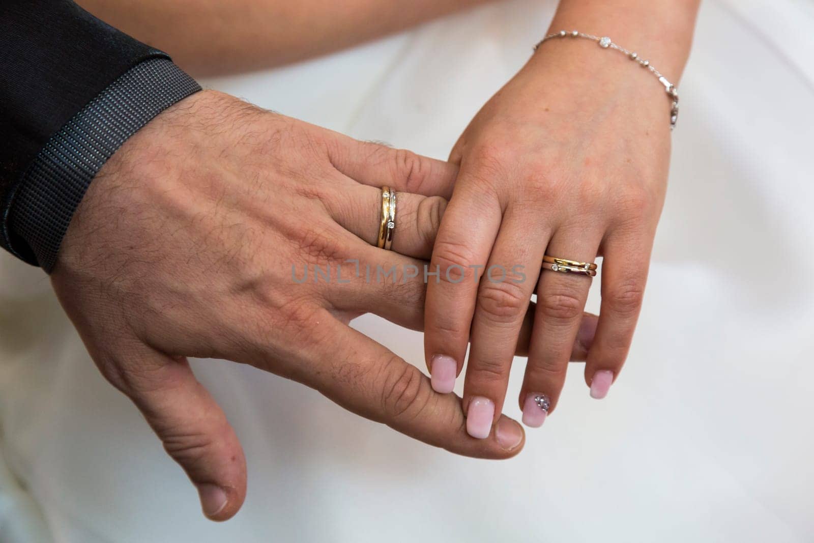 Close up view of wedding rings