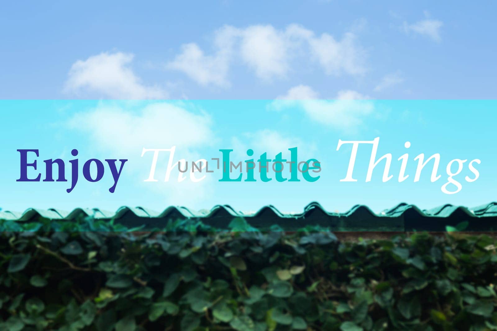 Enjoy the little things inspirational and motivational quotep, stock photo