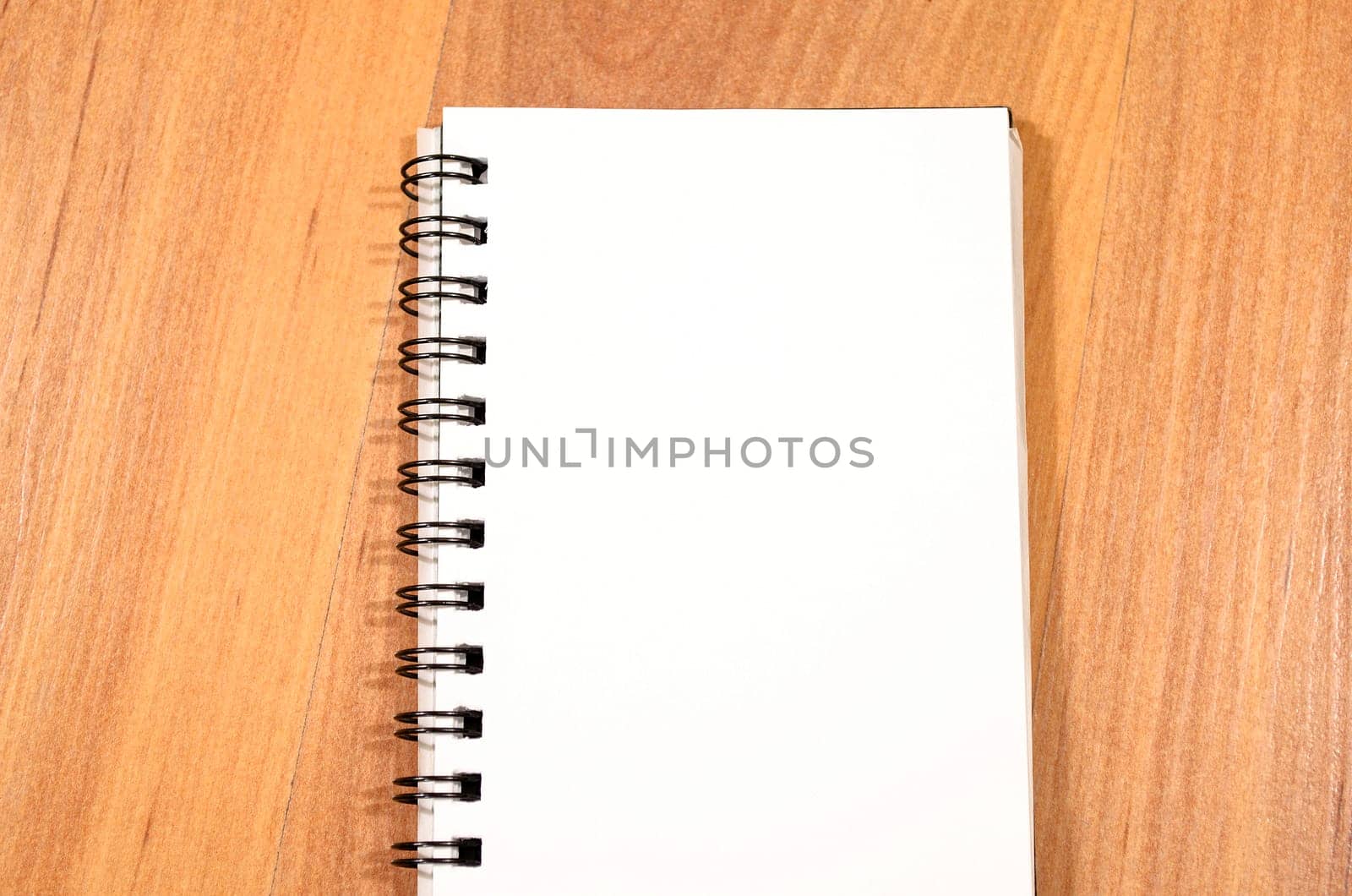 Blank spiral notepad and place for text