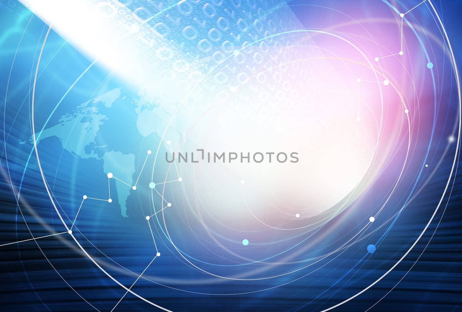 Global Internet Connection Through the World Background