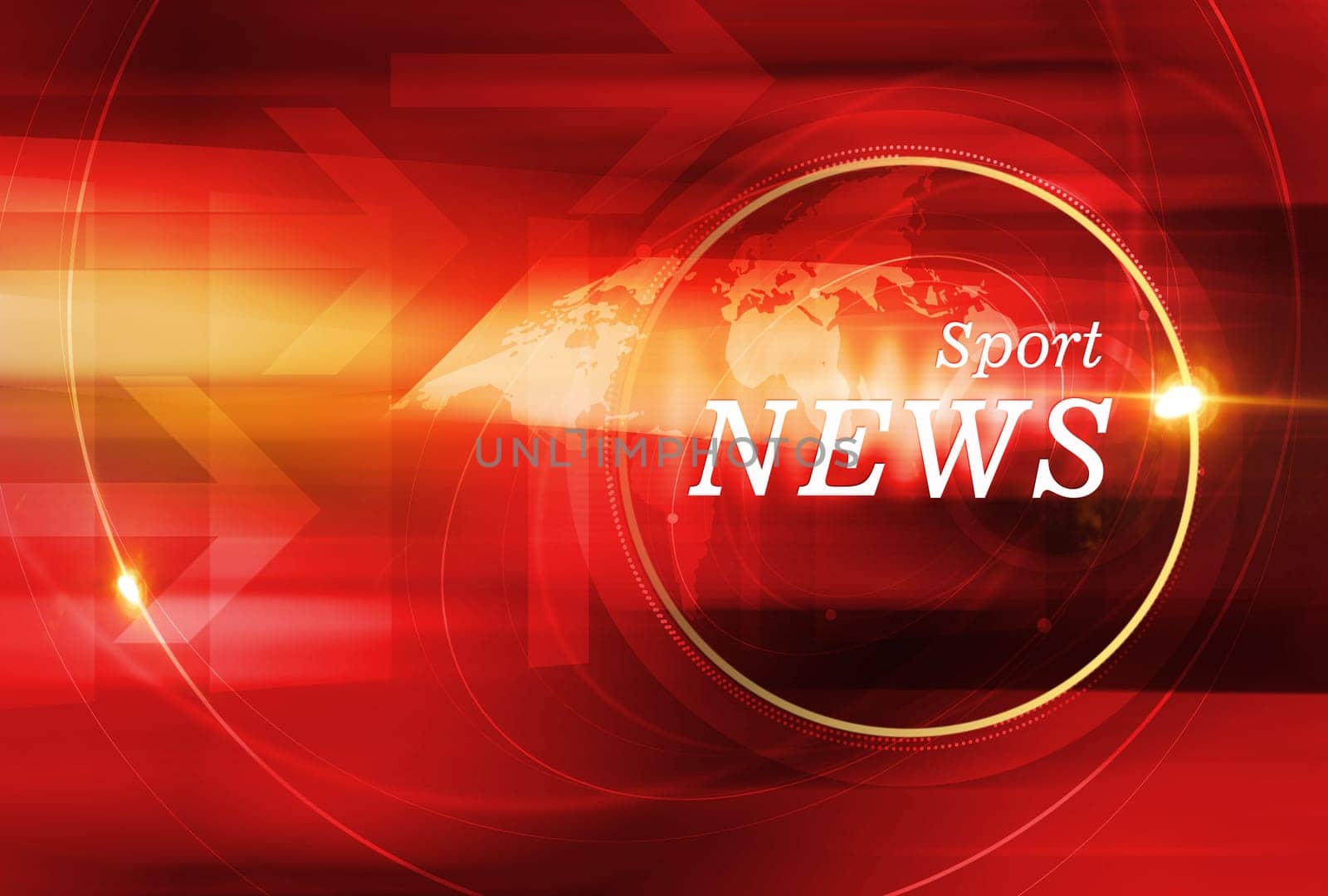 Graphical sport news background, Design with News Text and Lens Flare.