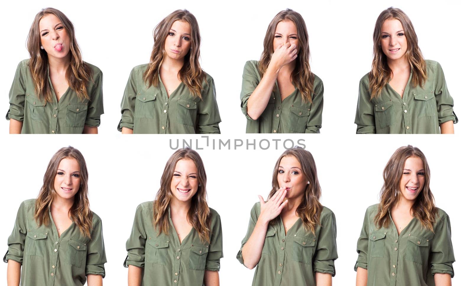 young real woman with funny expression