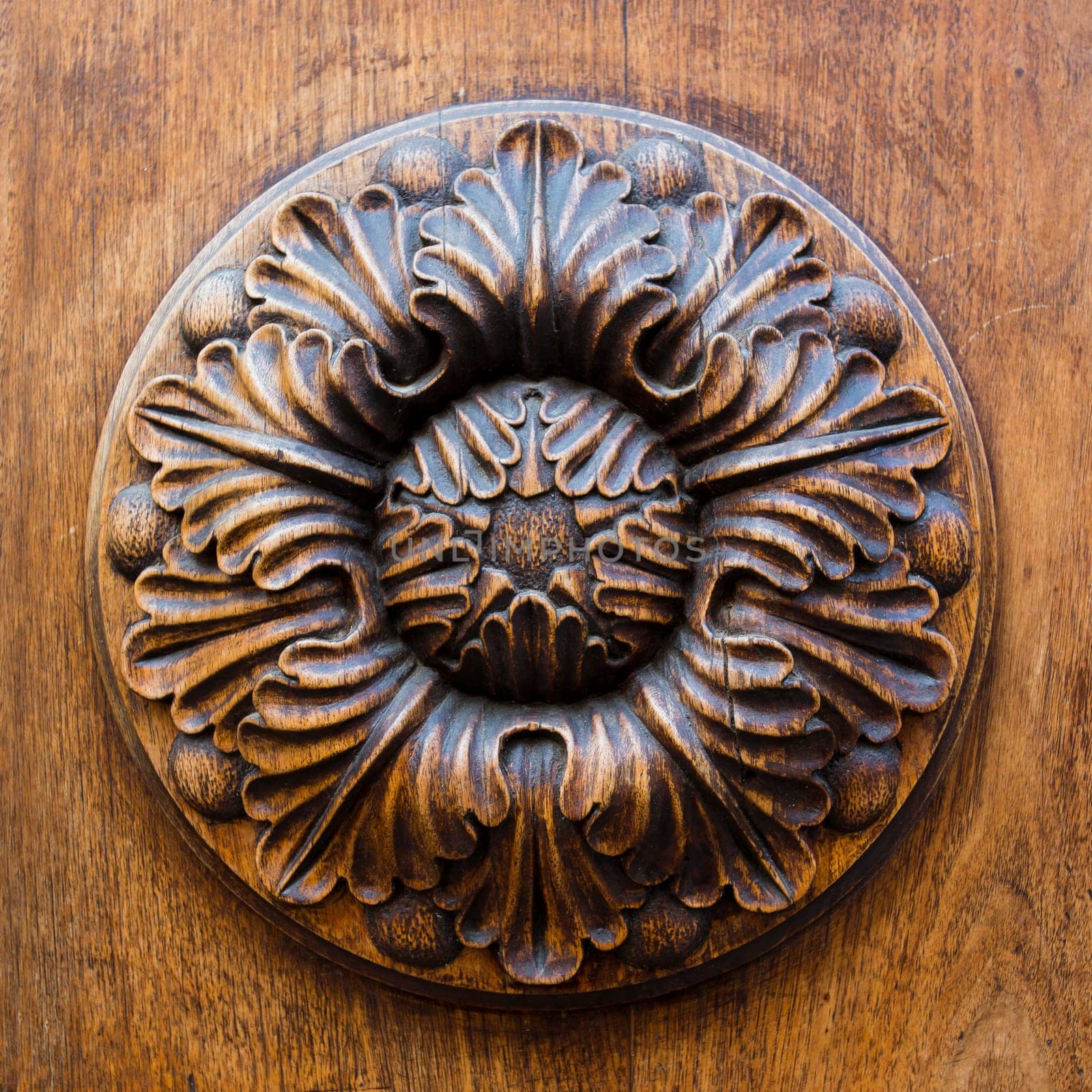 Close up view of a detail of an old door of wood