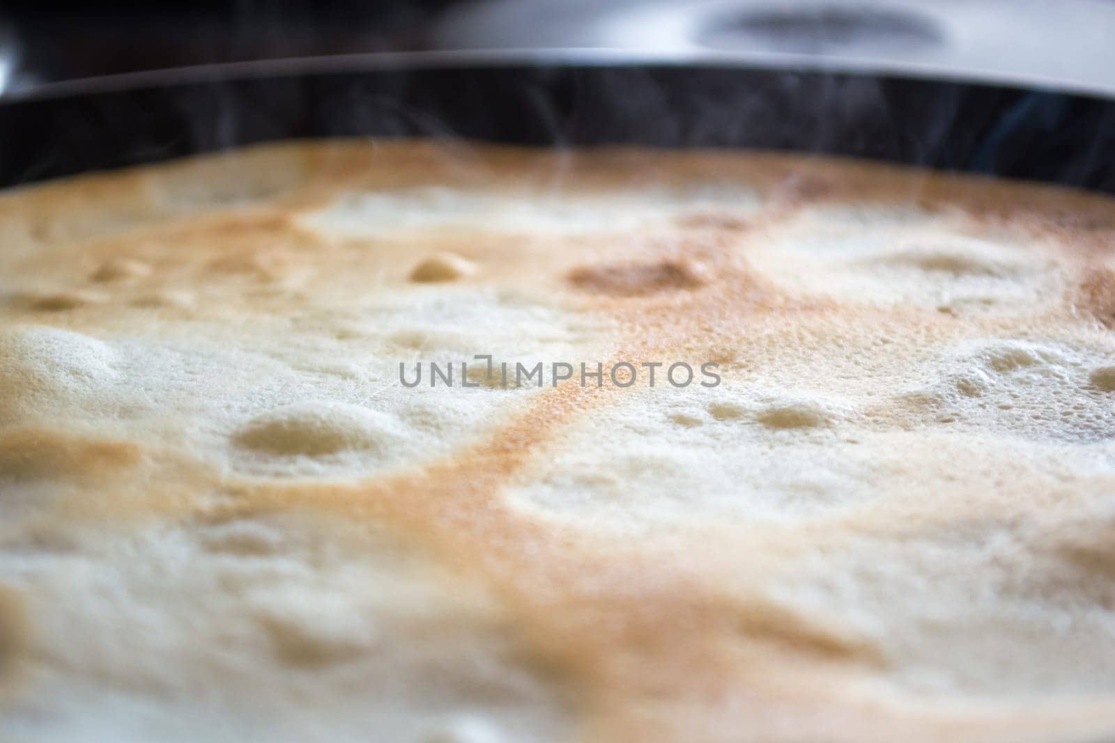 Closeup of pancake texture while backing