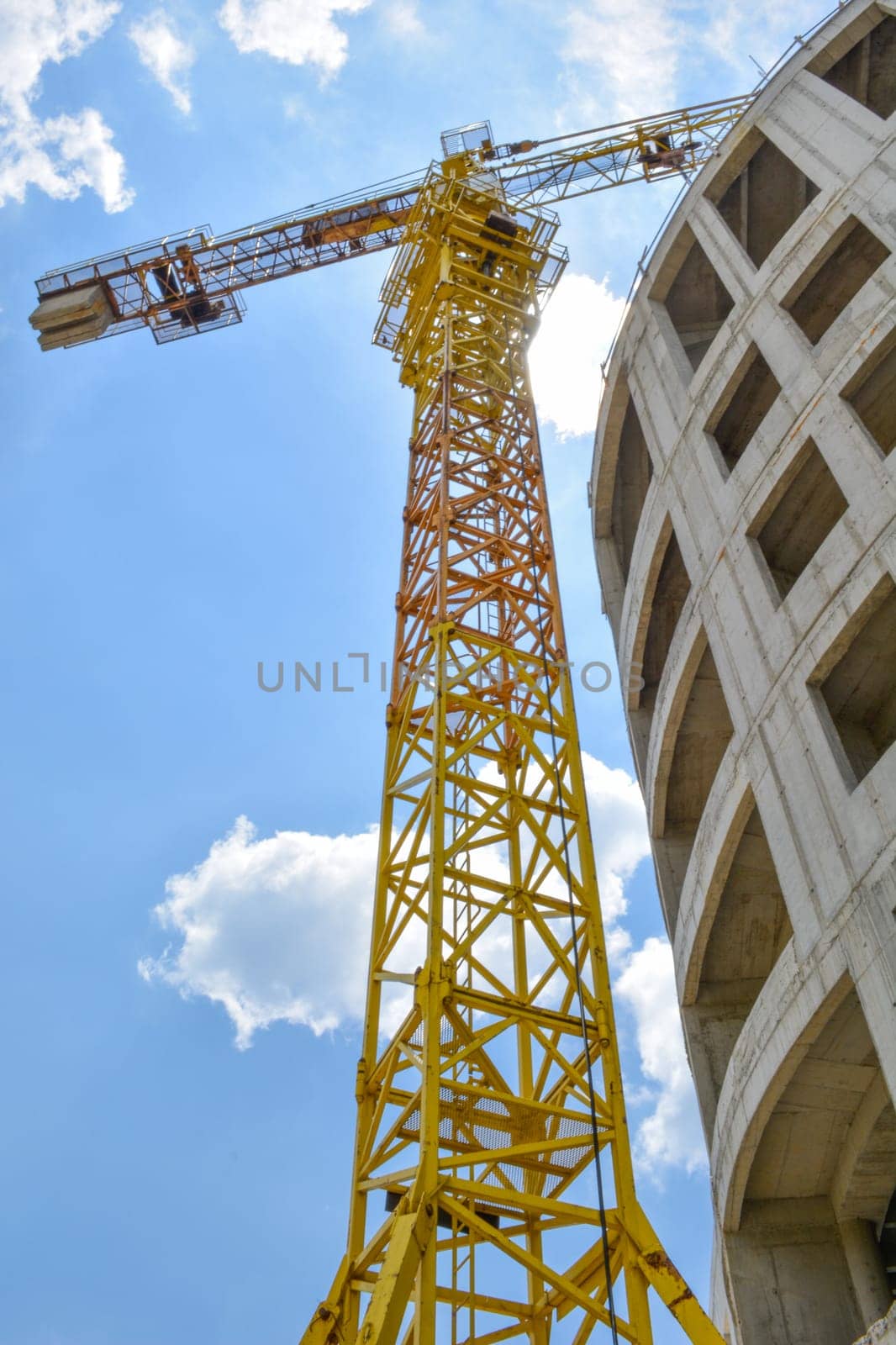 Crane building a hotel on Zlatibor mountain
