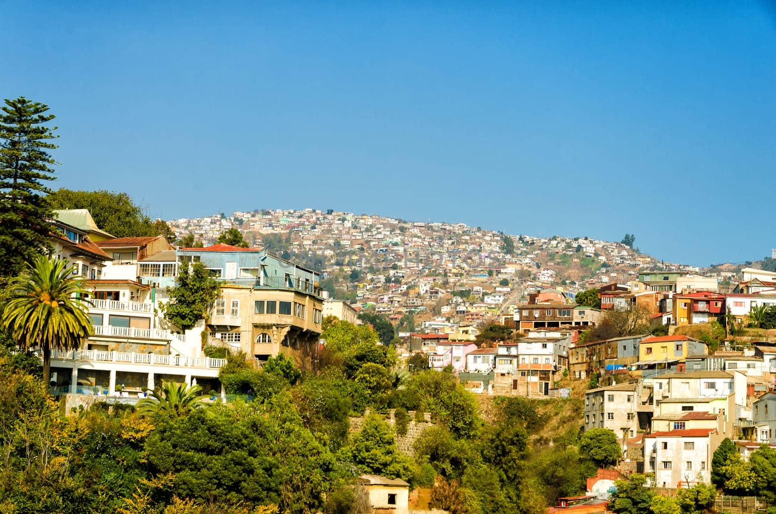 Cityscape of the historic UNESCO World Heritage city of Valparaiso, Chile