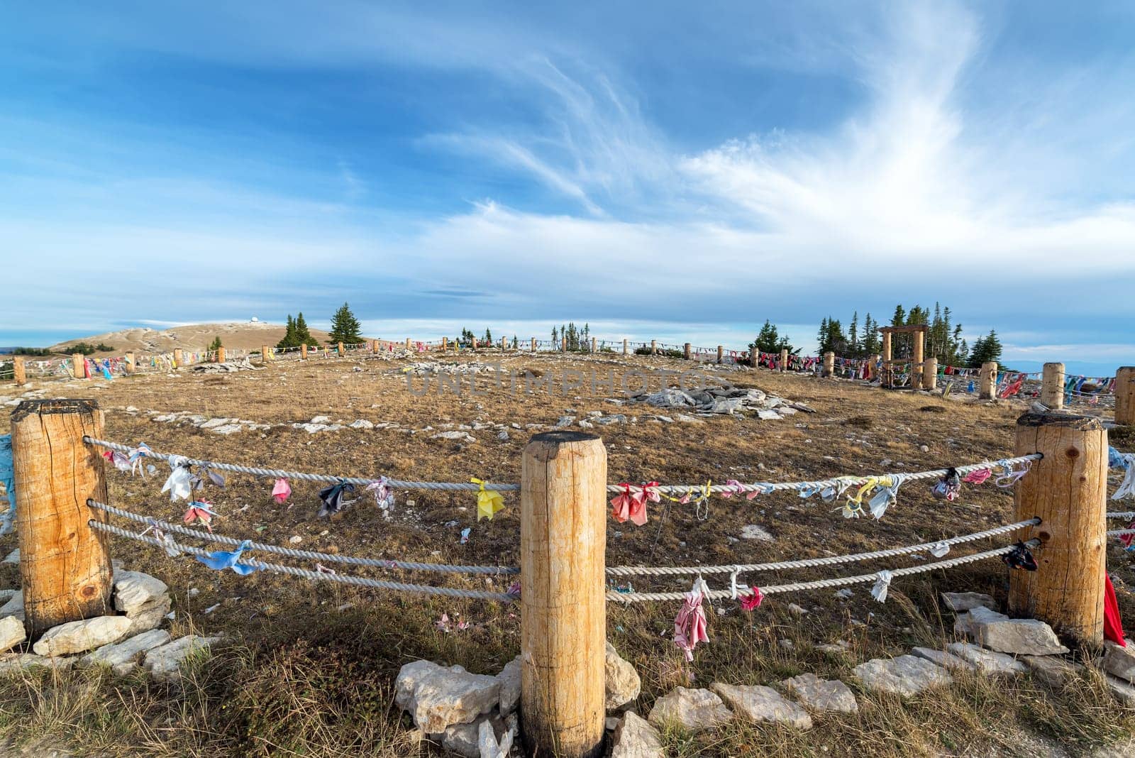 Wide angle view of Medicine Wheel National Historic Landmark in Wyoming