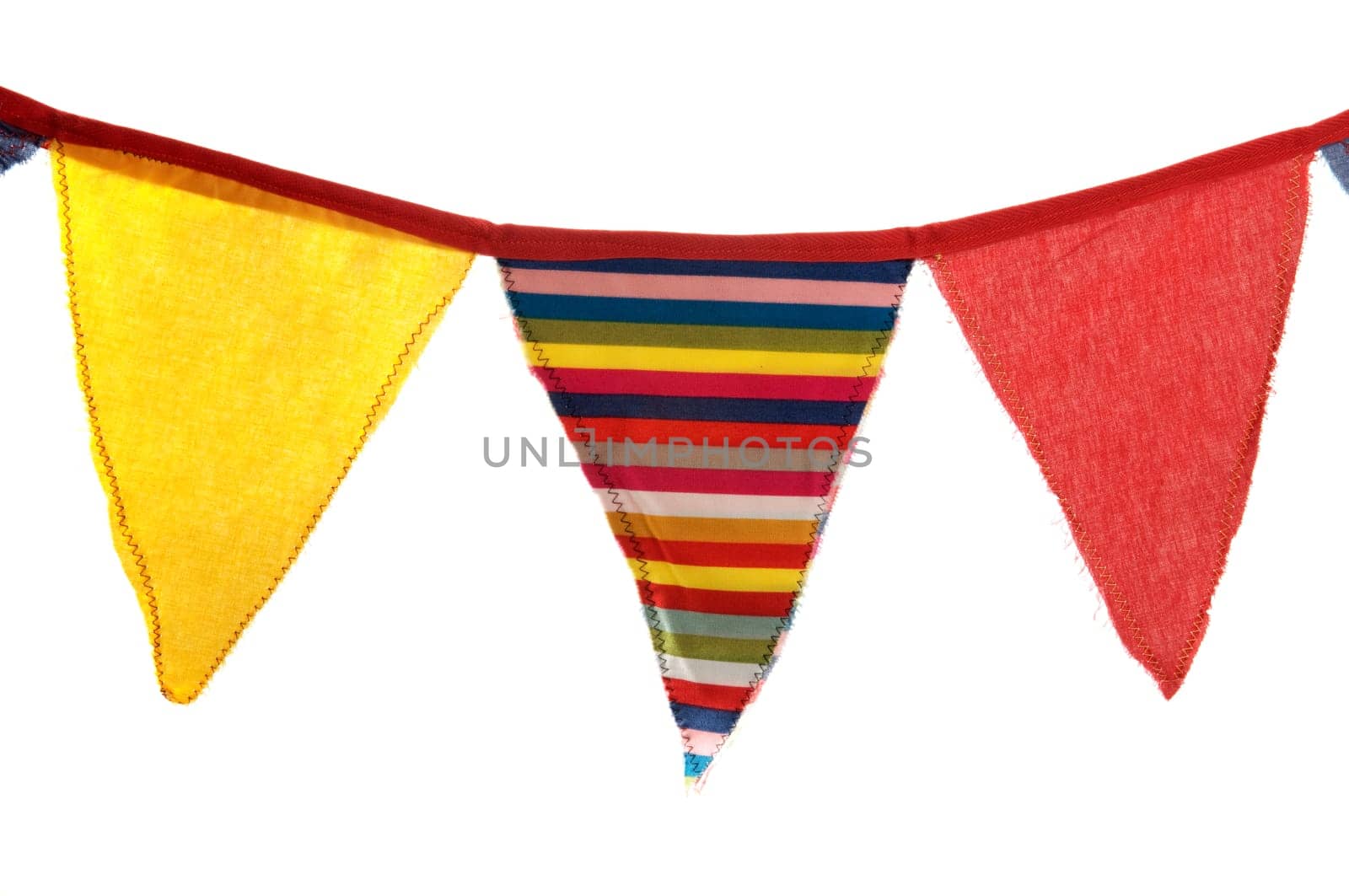 Couple of colorful decoration flags, is it someone's birthday?