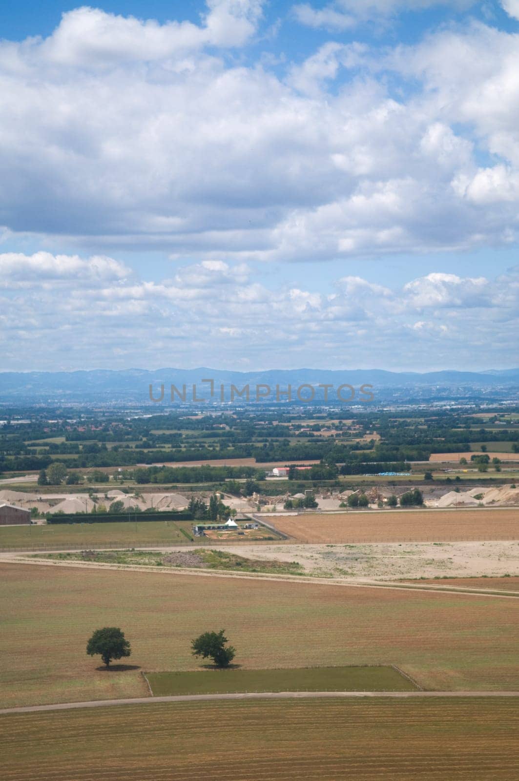 Beautiful france scenery from above, taking out of an airplane