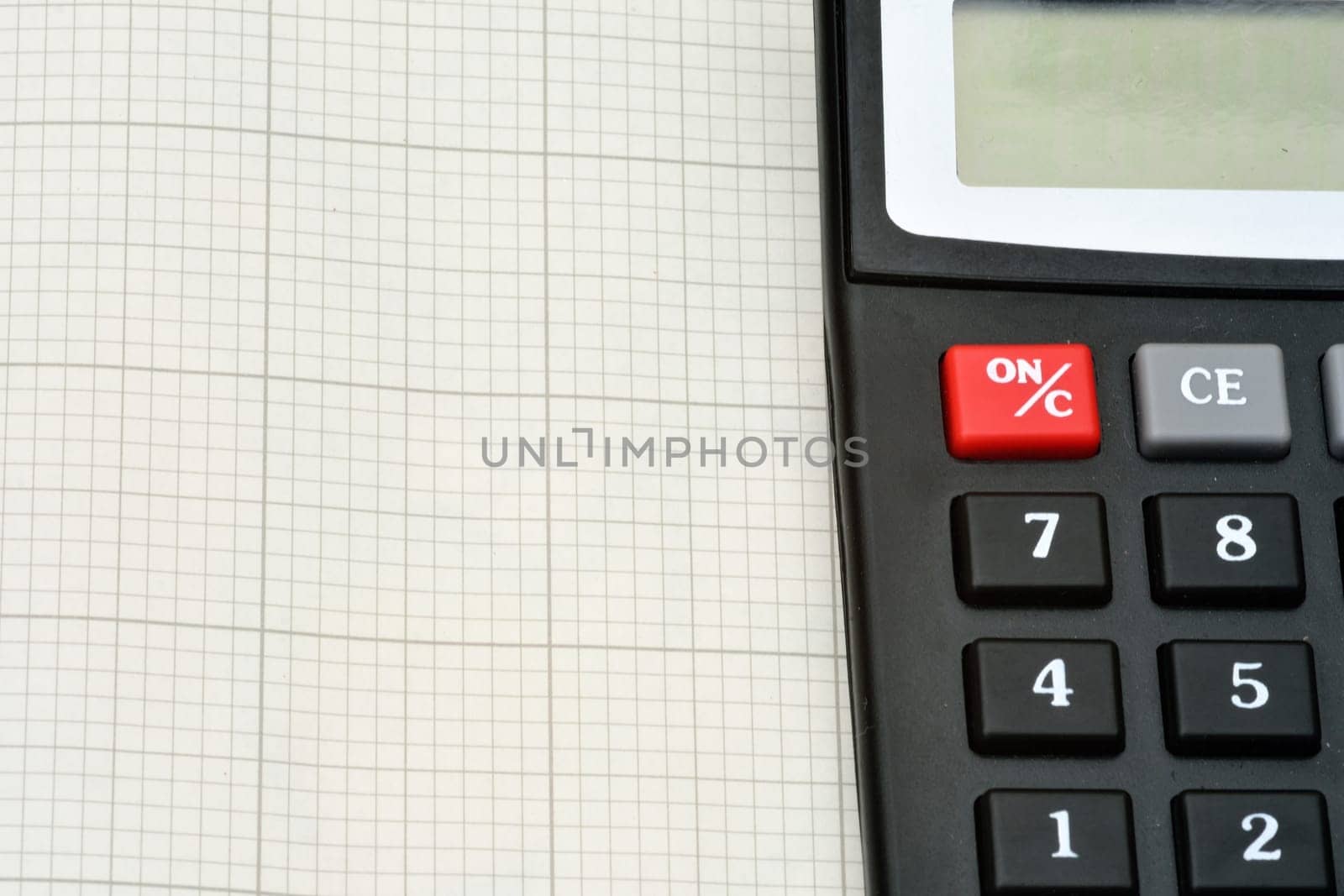 Detail of calculator with display