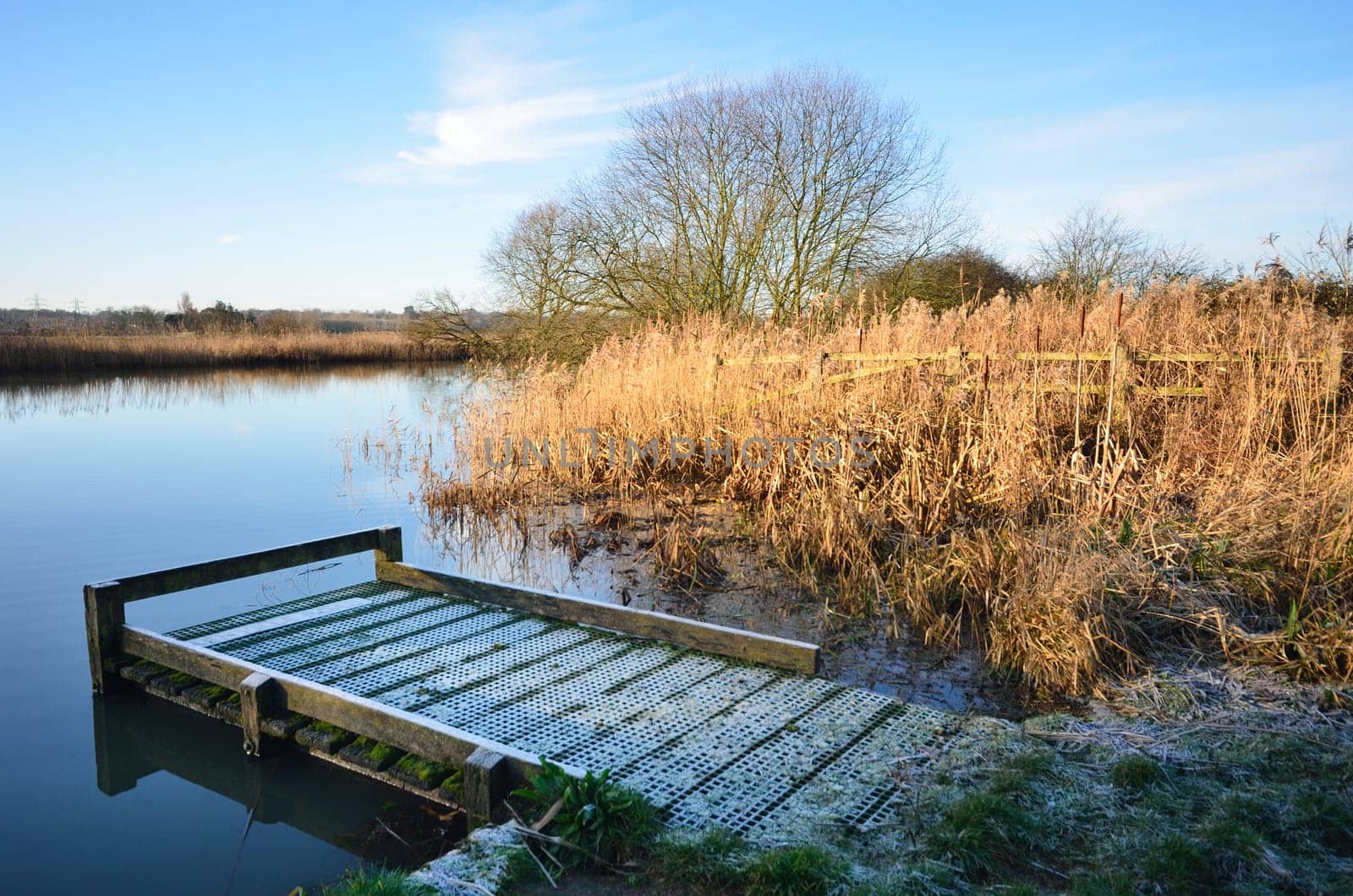 fishing platform in winter