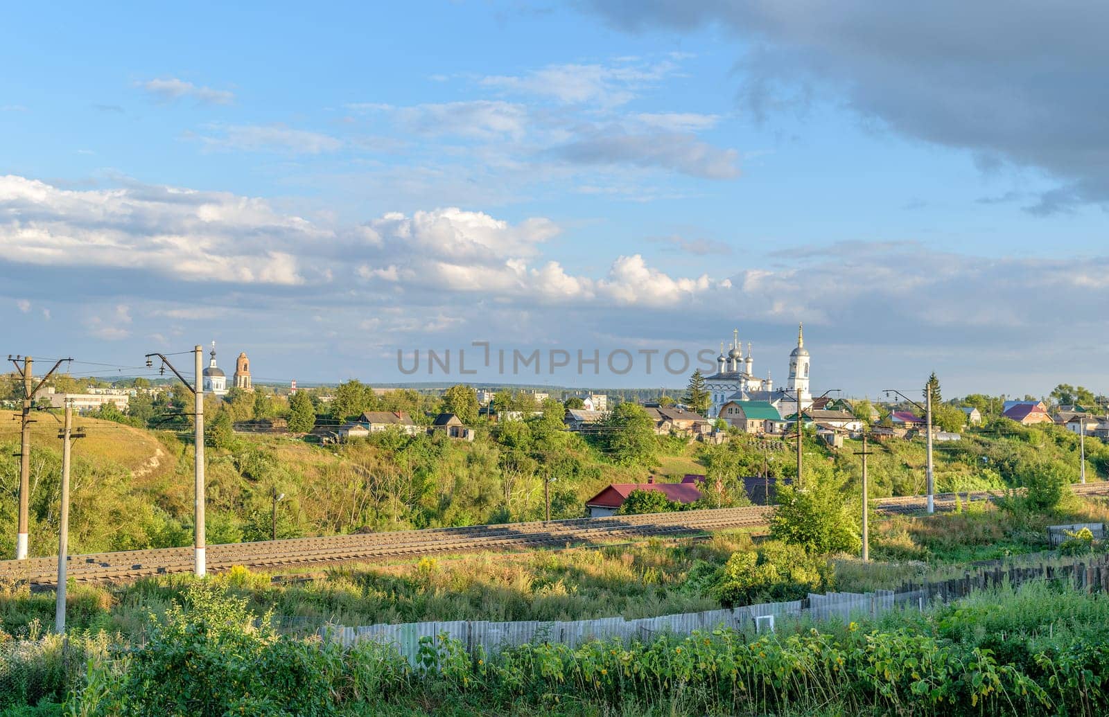 Mtsensk Orel Region, Russia - August 19, 2015: Summer panorama of the city of Mtsensk of Oryol Region of Russia