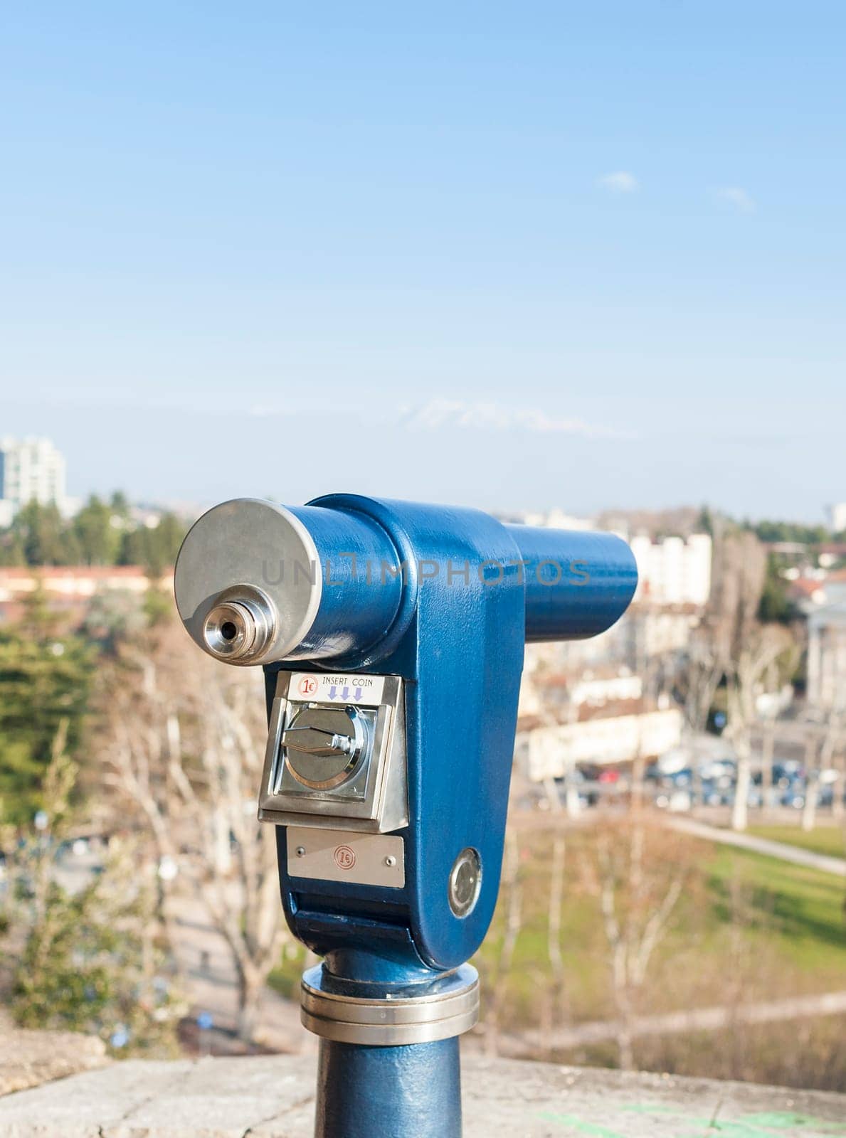 Coin Operated Telescope for sightseeing Italian city of Udine
