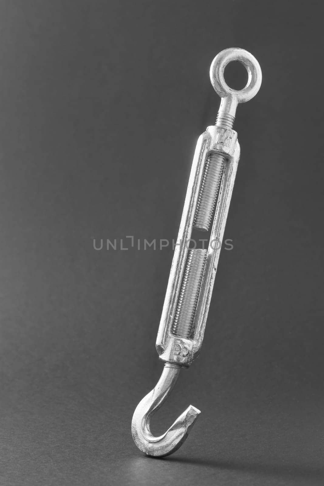 metal turnbuckles fastening of cables with steel rod