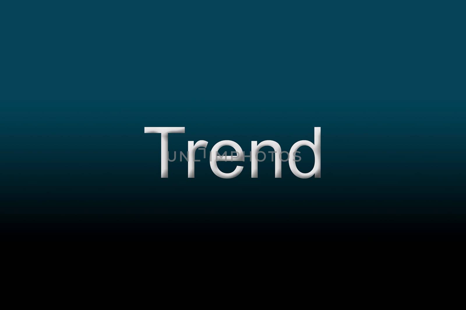 Trend written against a blue background to understand a financial concept