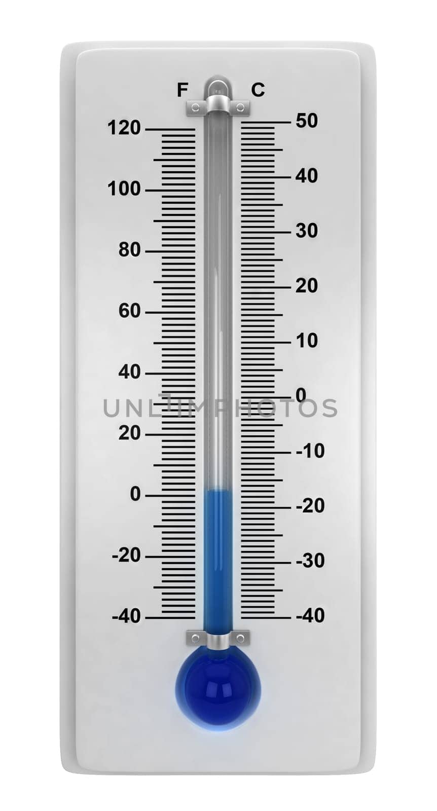 Weather thermometer. 3d illustration isolated on white background