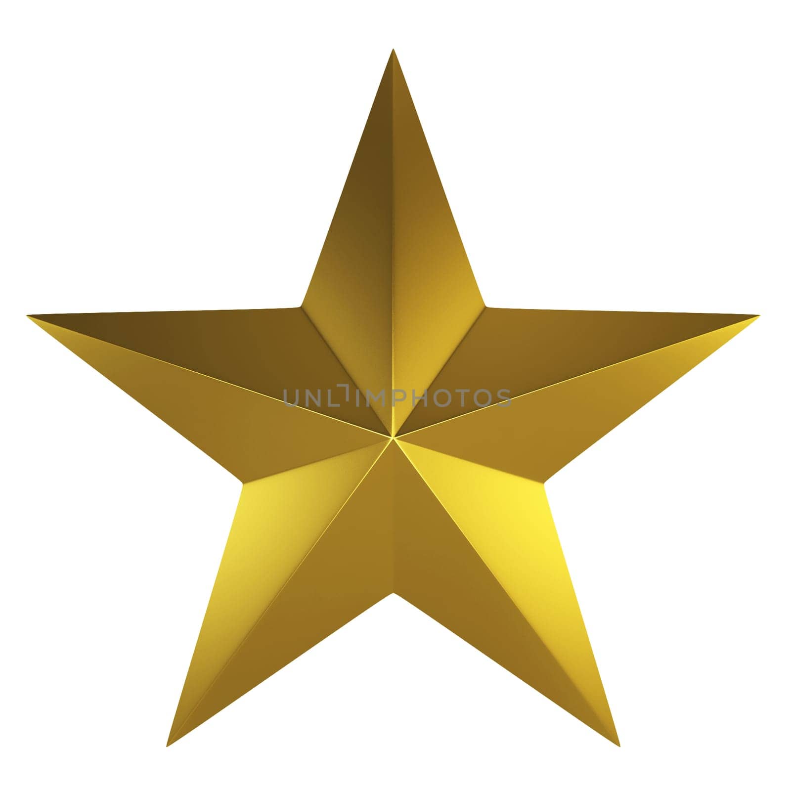 Golden star. 3d illustration isolated on white background