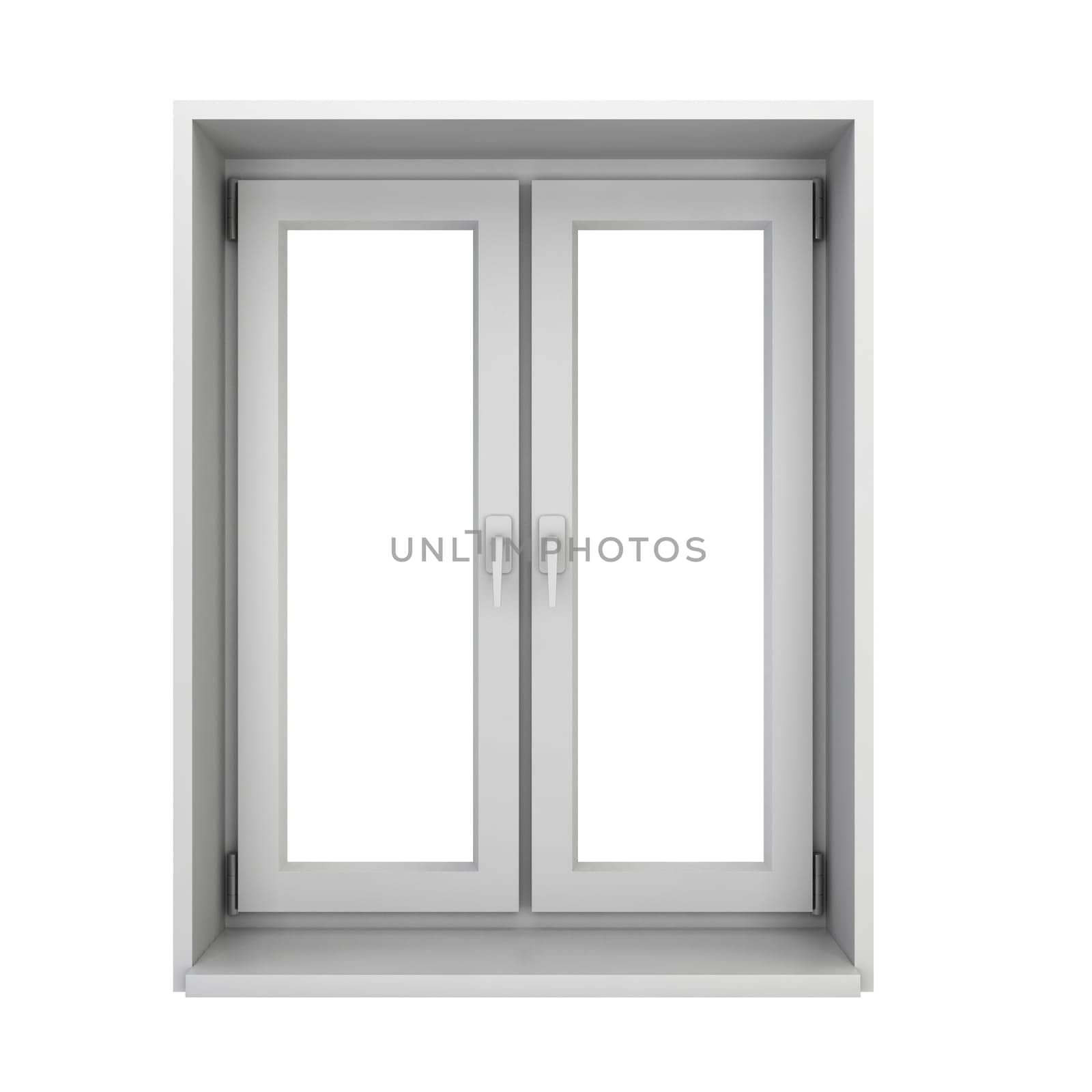 Plastic window. 3d illustration isolated on white background