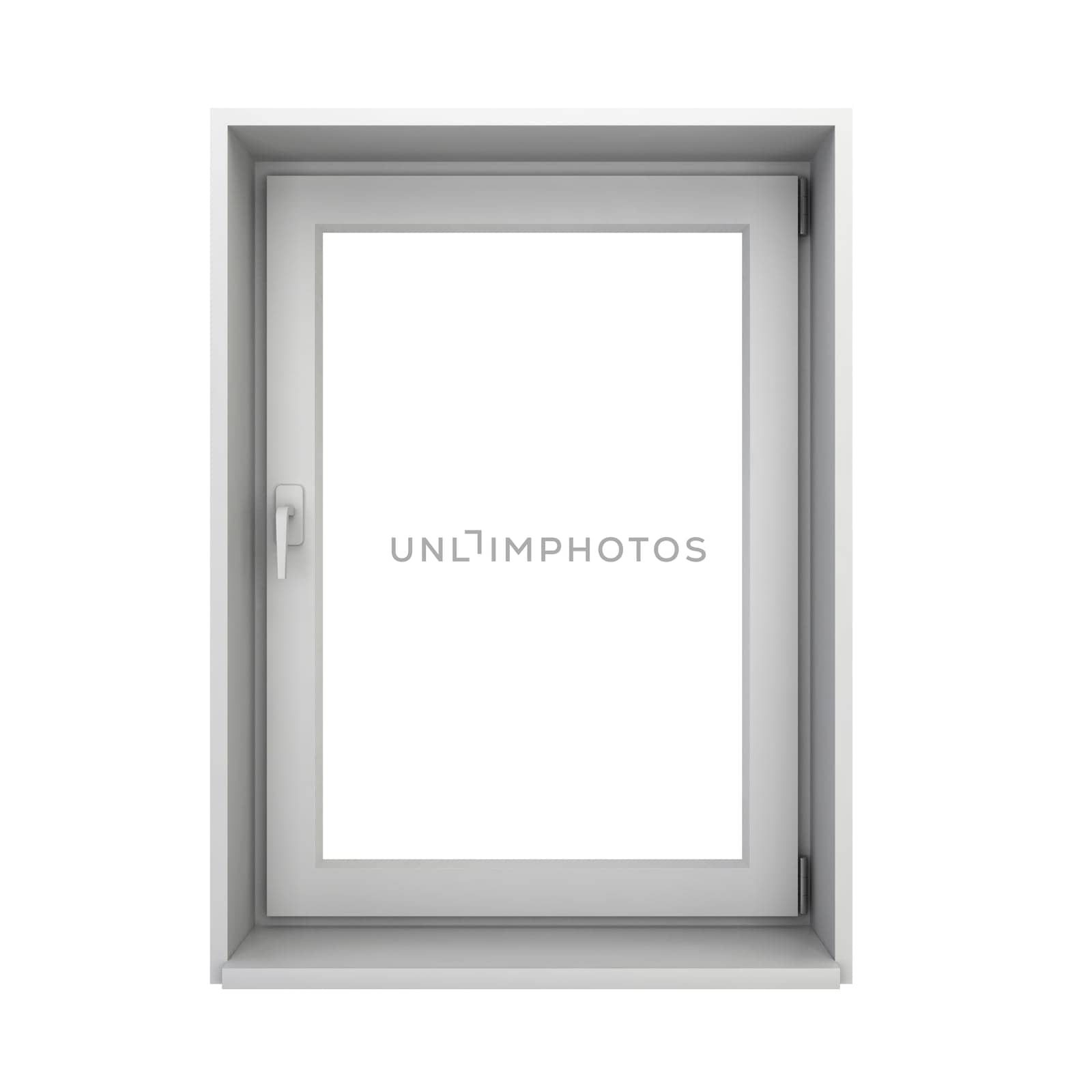 Plastic window. 3d illustration isolated on white background