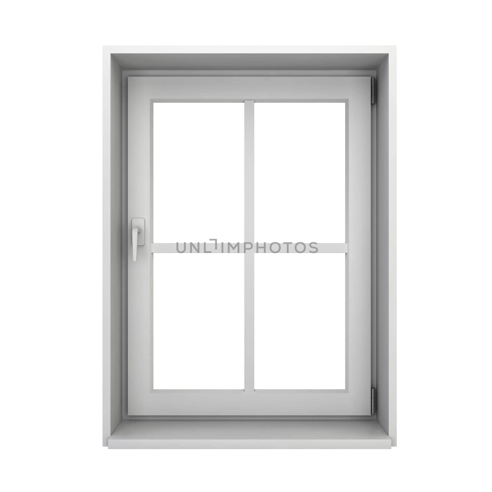 Plastic window. 3d illustration isolated on white background