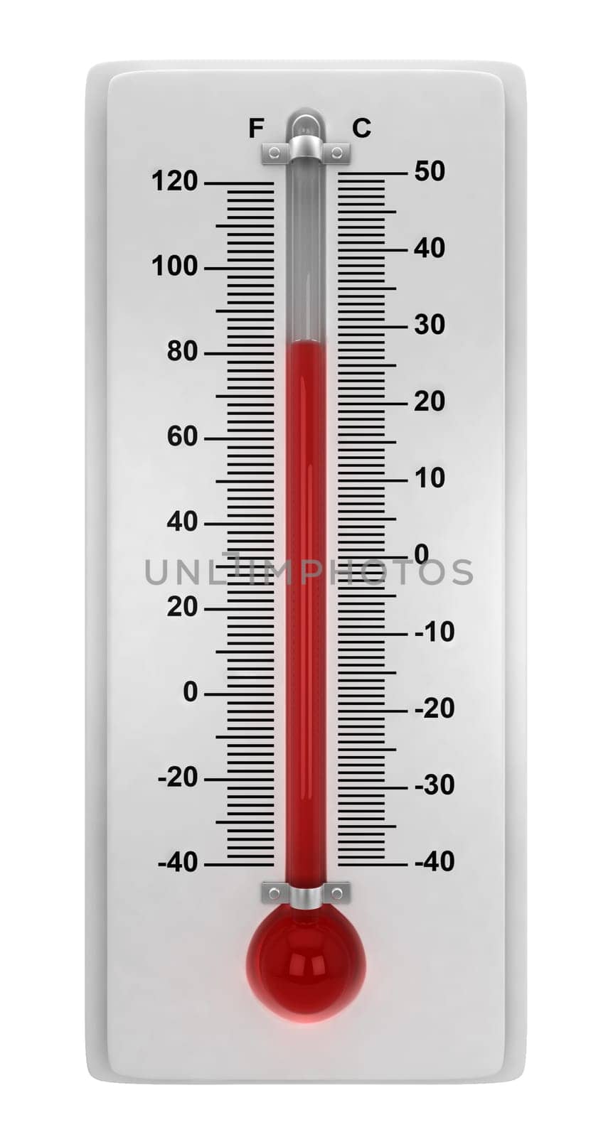 Weather thermometer. 3d illustration isolated on white background