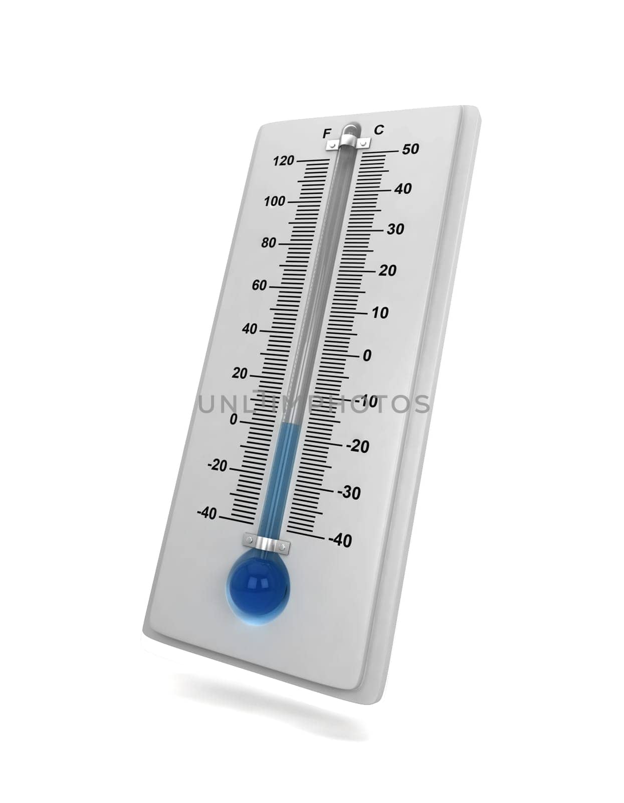 Weather thermometer. 3d illustration isolated on white background