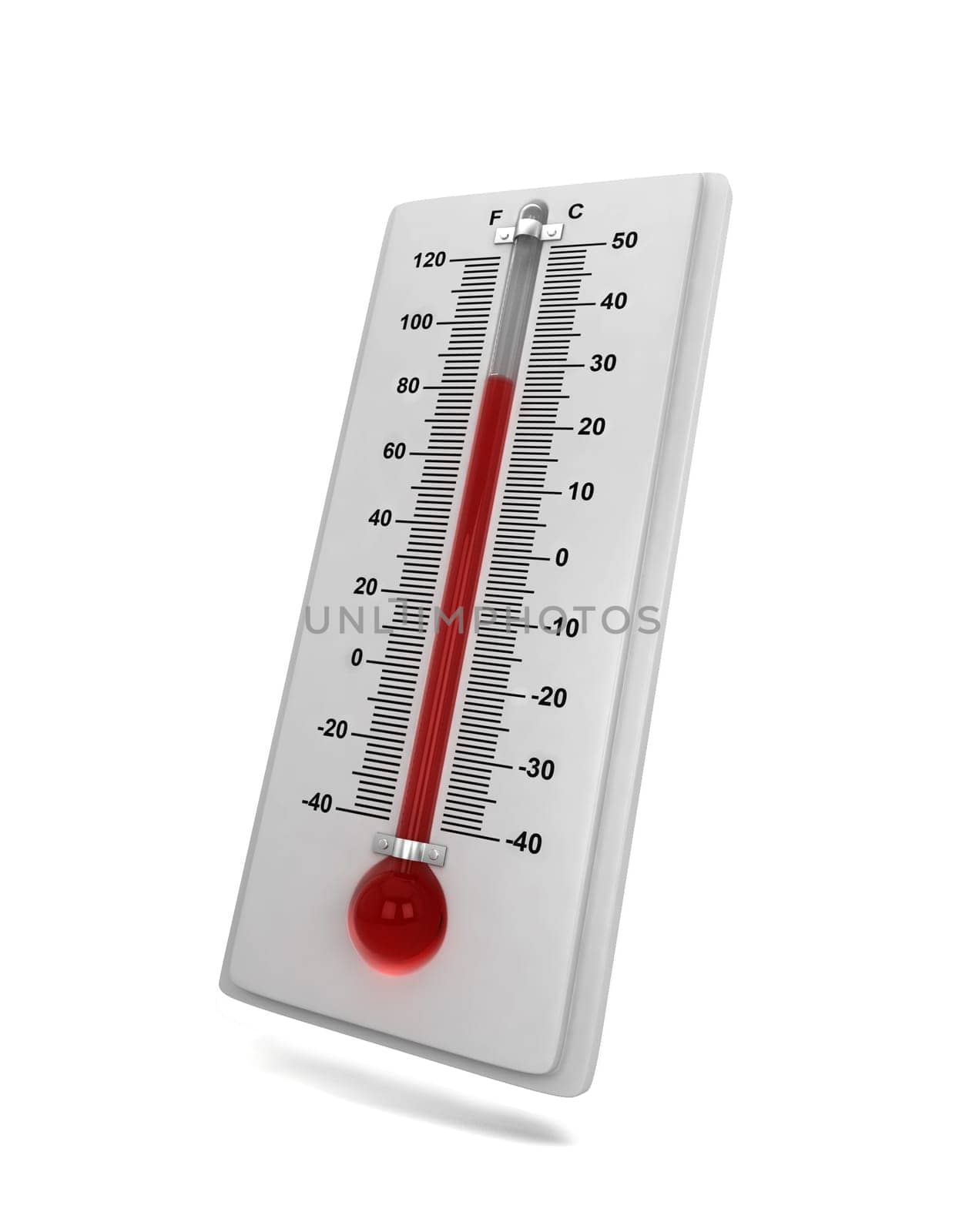 Weather thermometer. 3d illustration isolated on white background