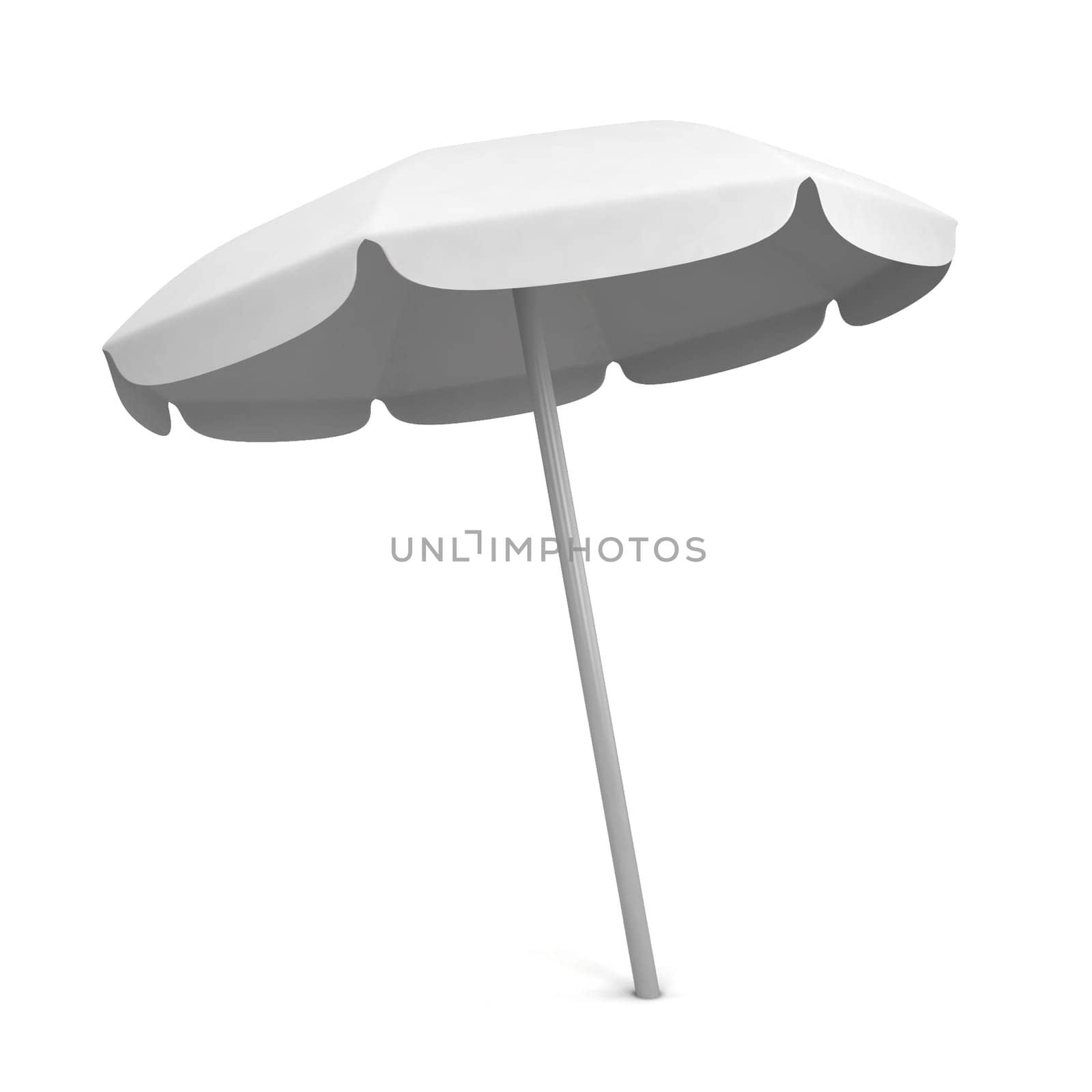 Beach umbrella. 3d illustration isolated on white background