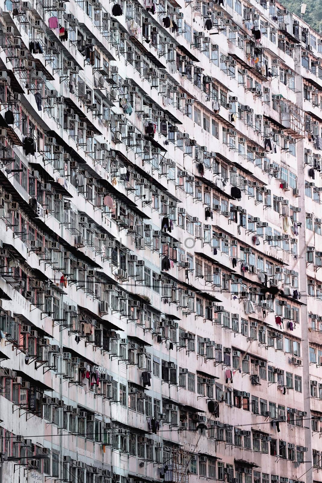 Old apartments in Hong Kong at day