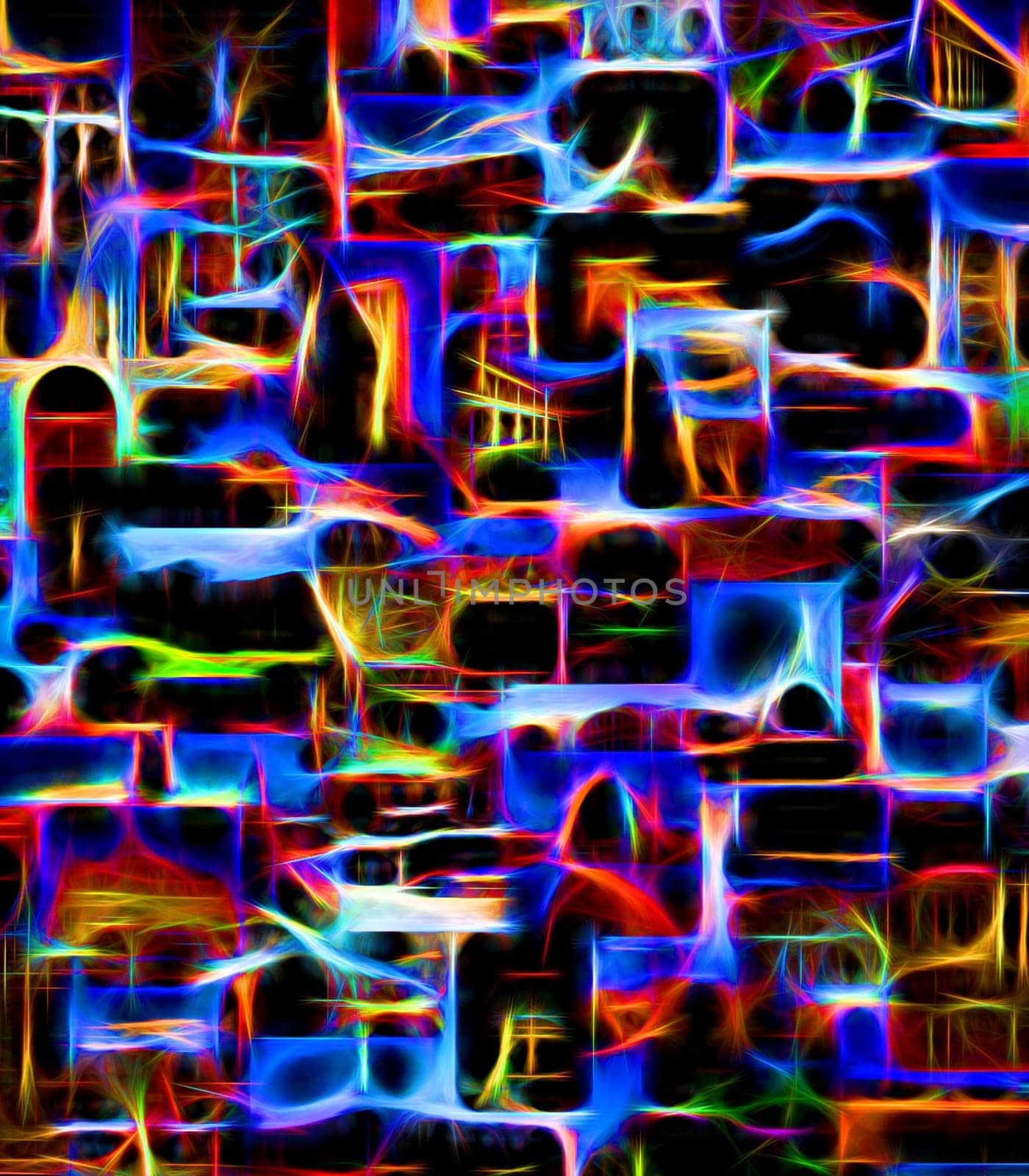 Digital manipulated image of an collage with neon effect.