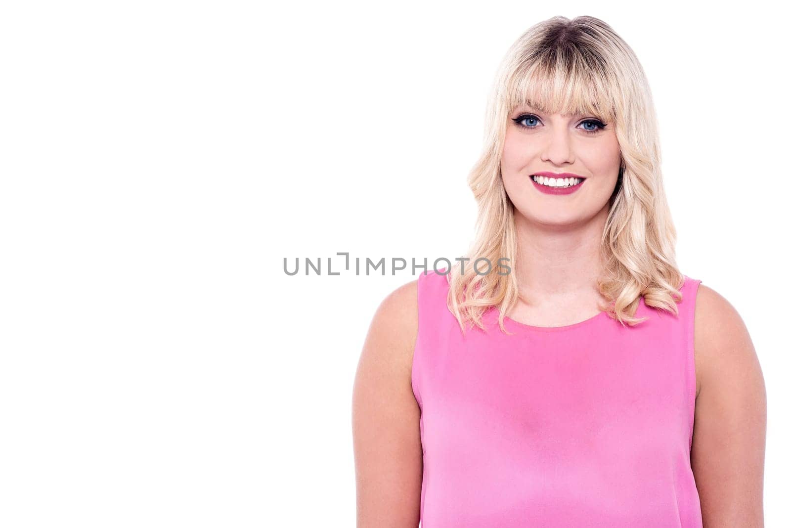 Young charming woman wearing a bright smile