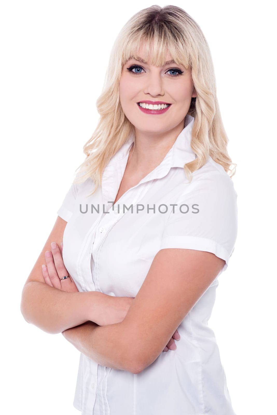 Charming pretty lady with crossed arms