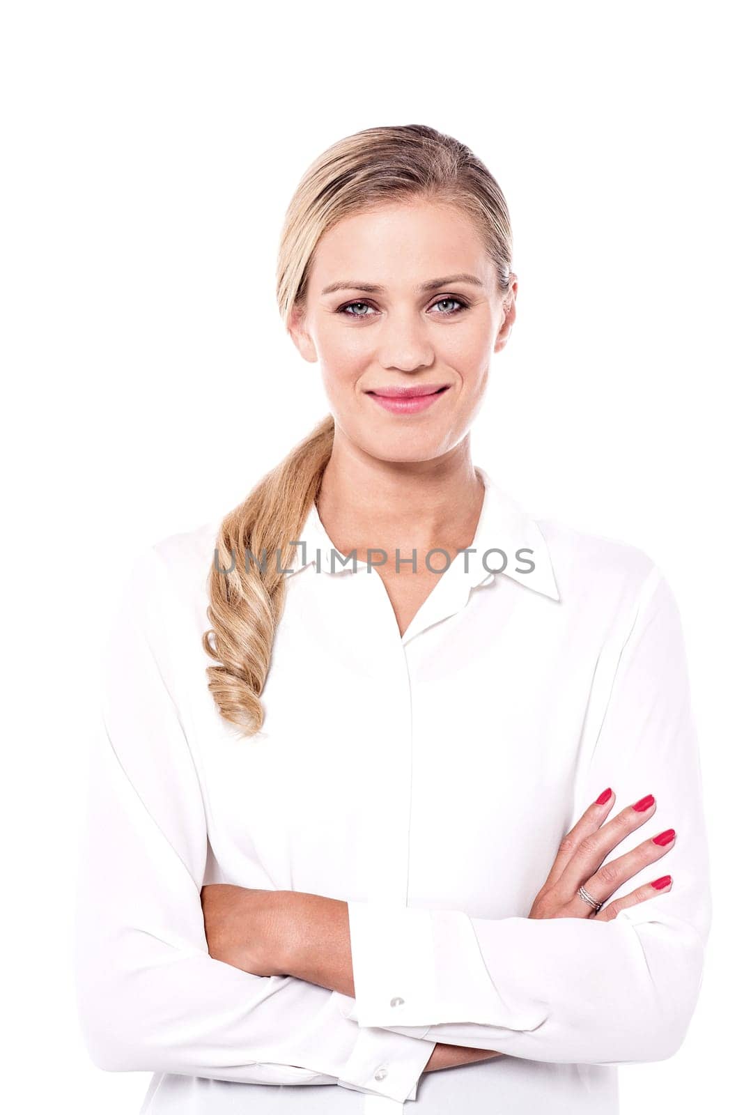 Half length portrait of a pretty lady