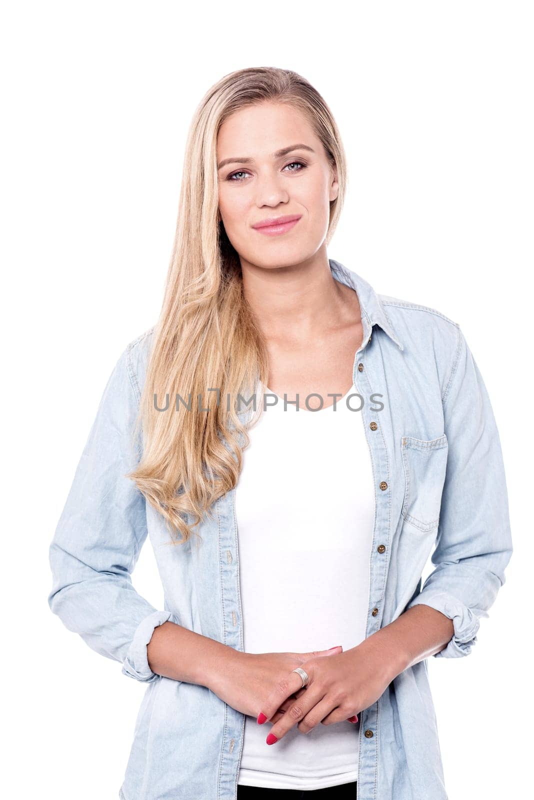 Ravishing lady, half length portrait.