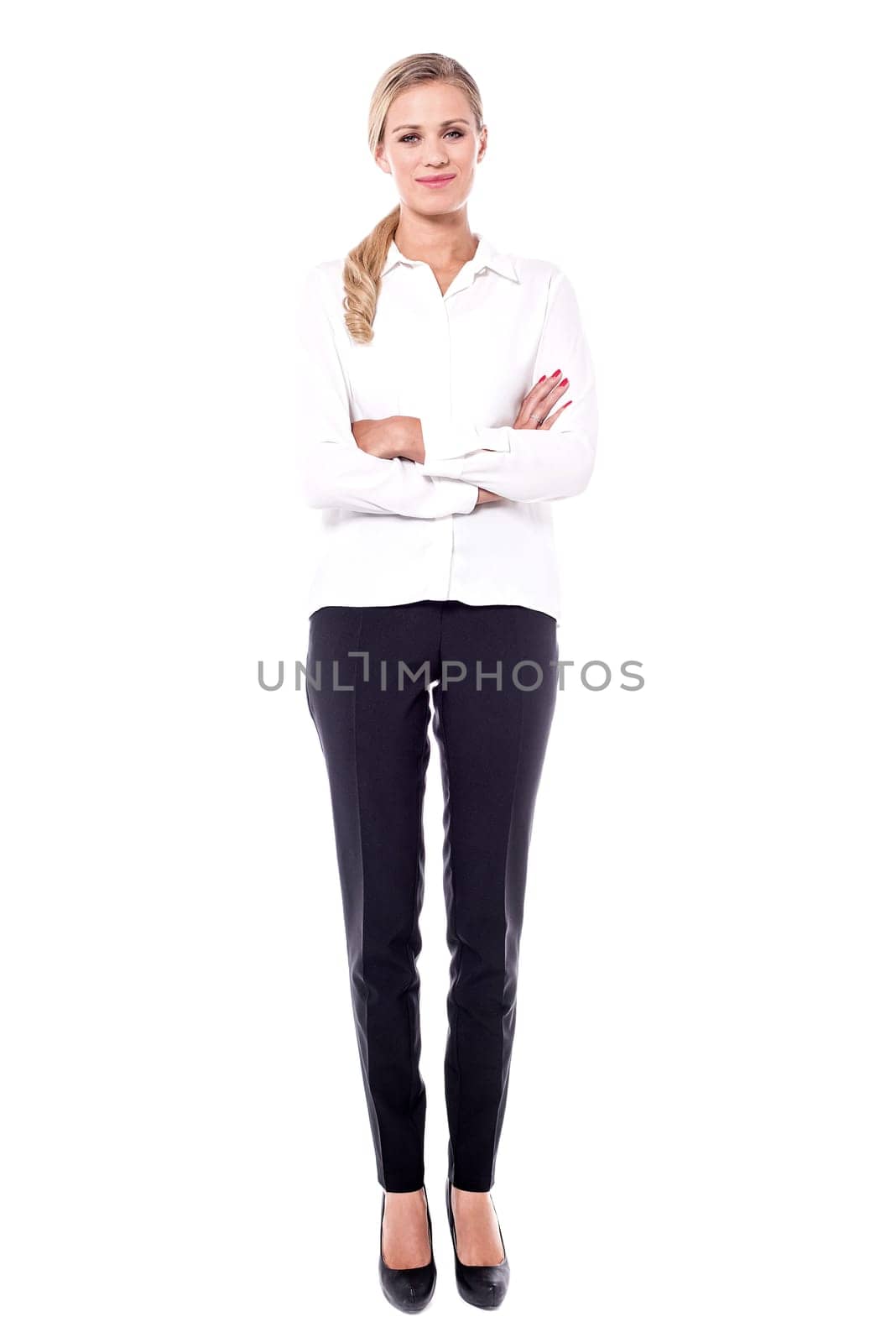 Corporate lady posing with folded arms