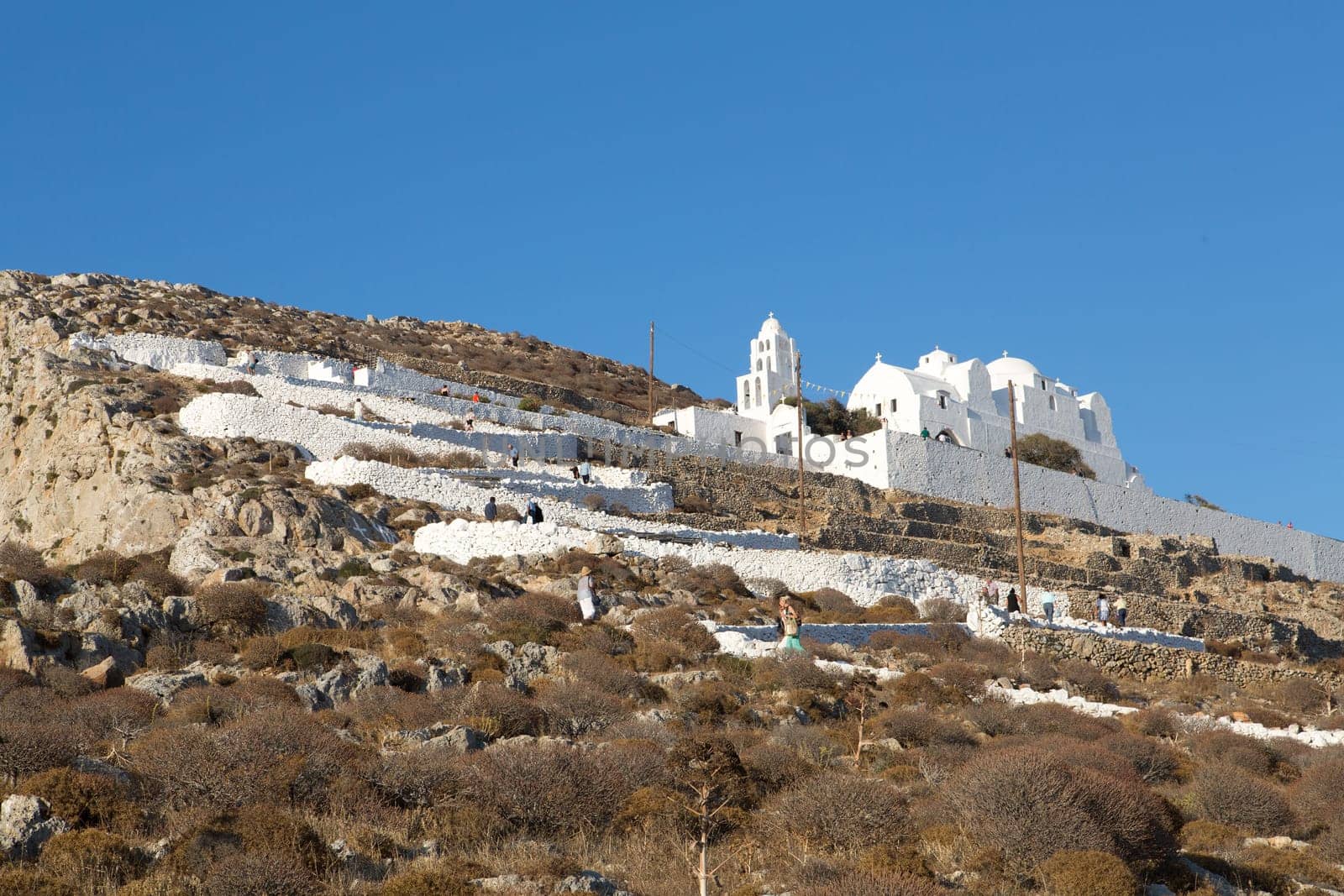 The church at the top of the hill in Chora, Folegandros