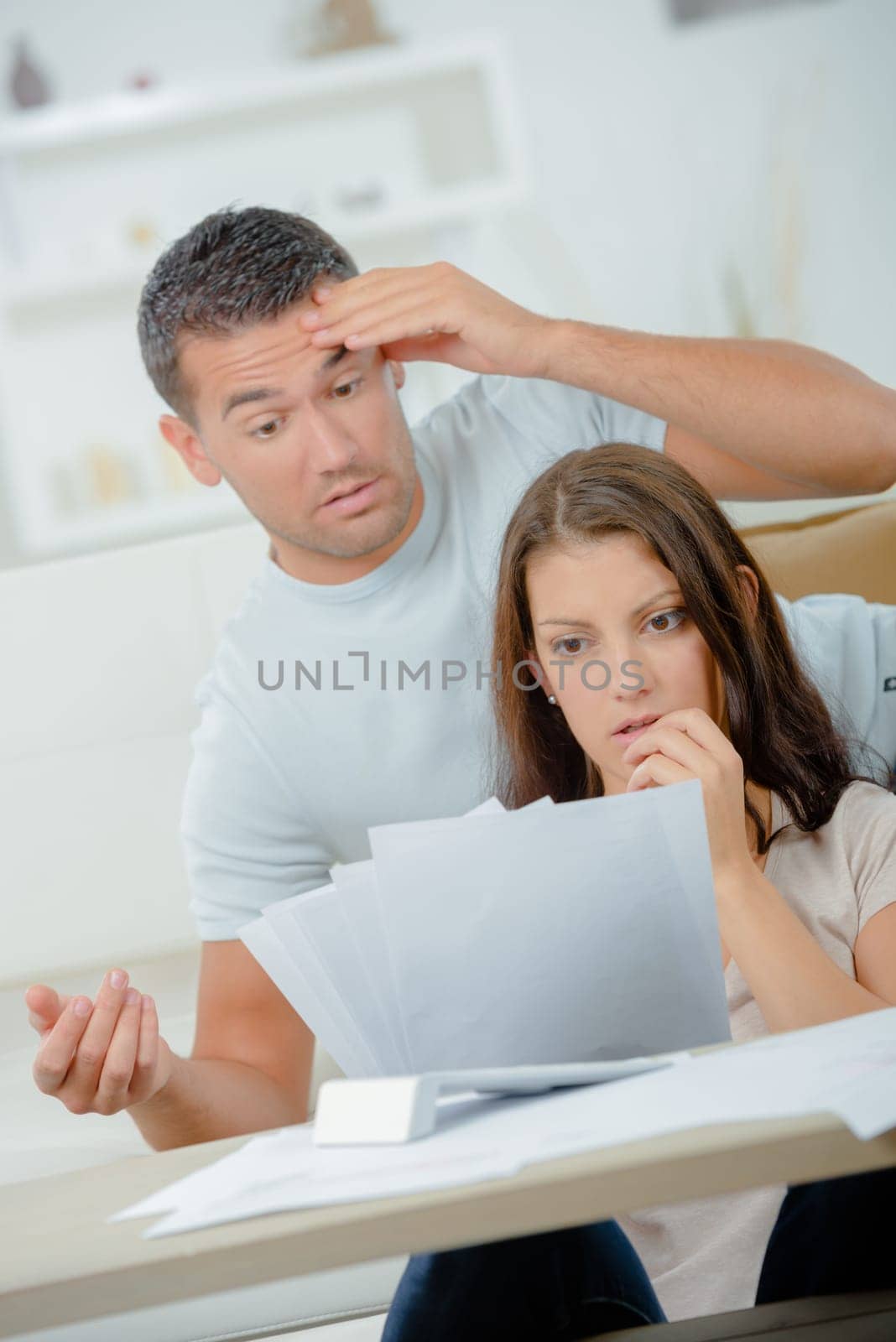 Couple arguing over bills
