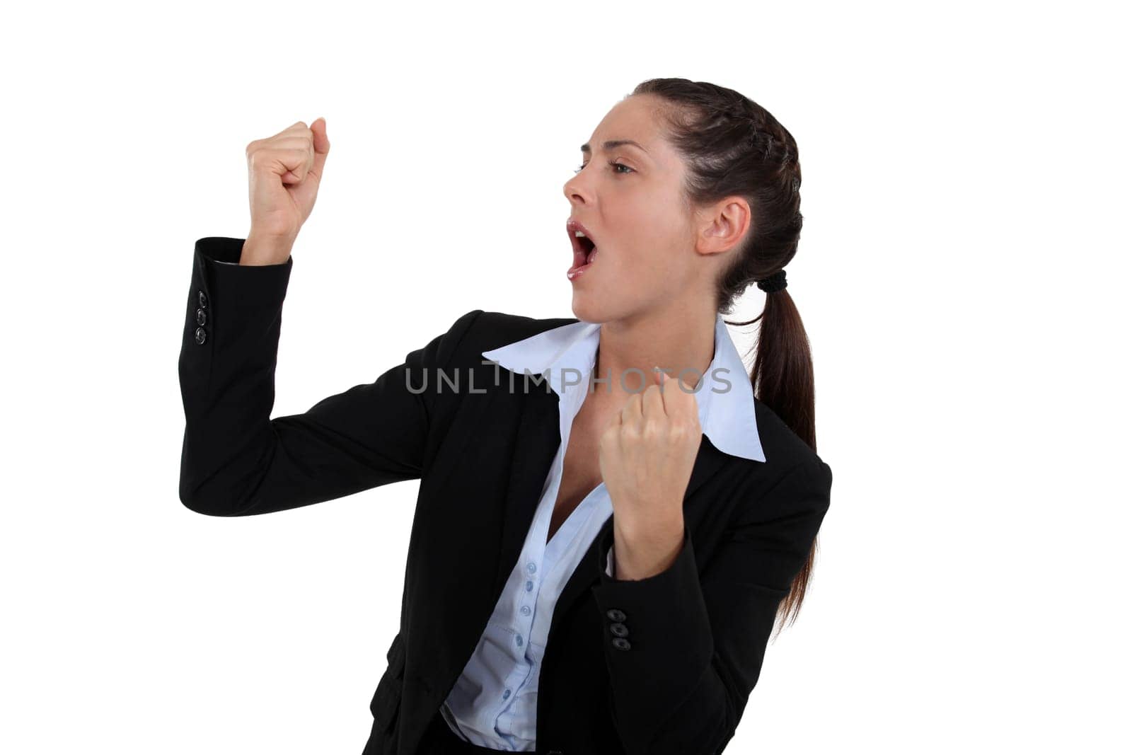 young businesswoman ready for fight